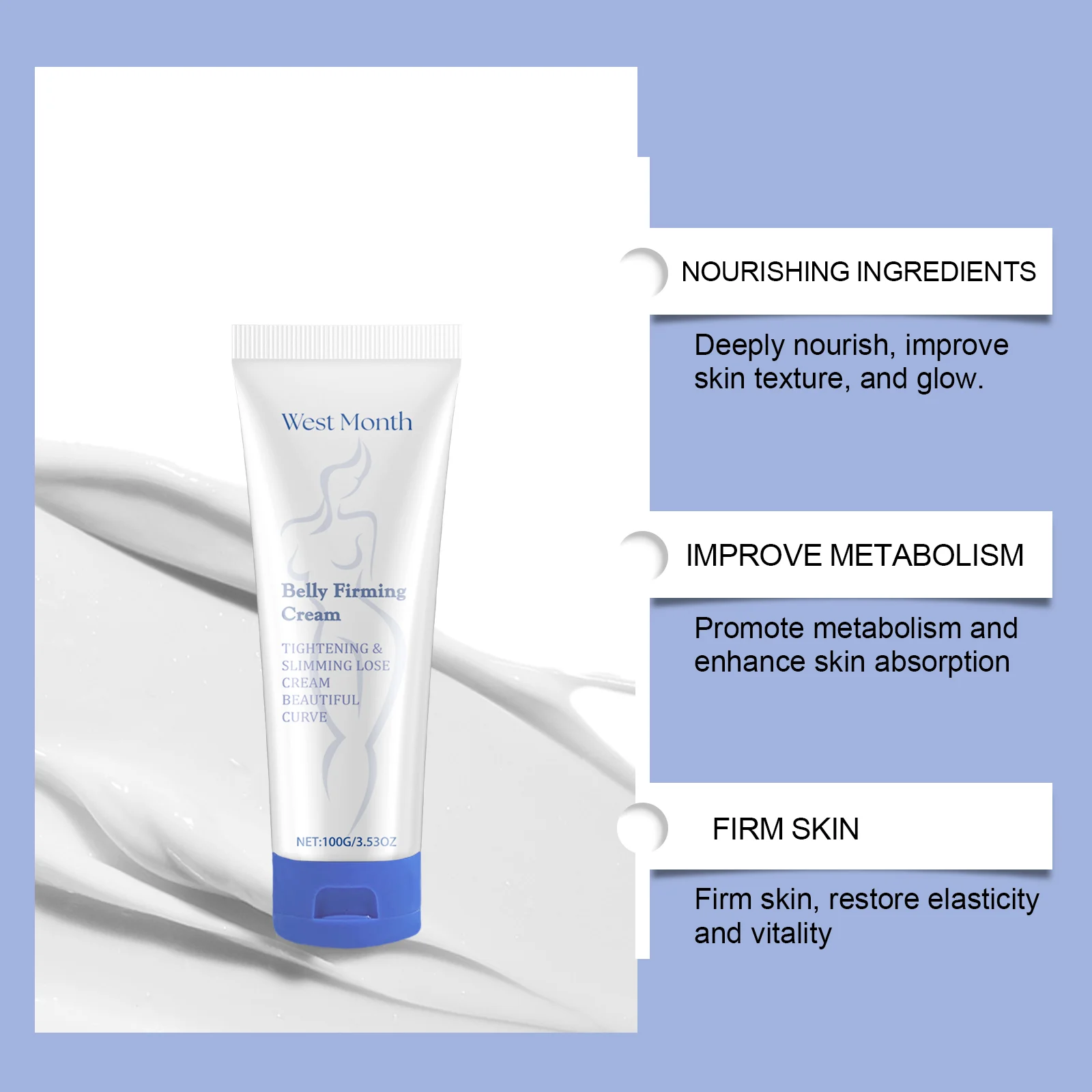 Body Firming Cream with Vitamin C and Panthenol - 100g Slimming & Tightening Lotion for Belly, Thighs, Arms 8 body firming cream 100g slimming tightening lotion wes yy3z7n4f desc 8