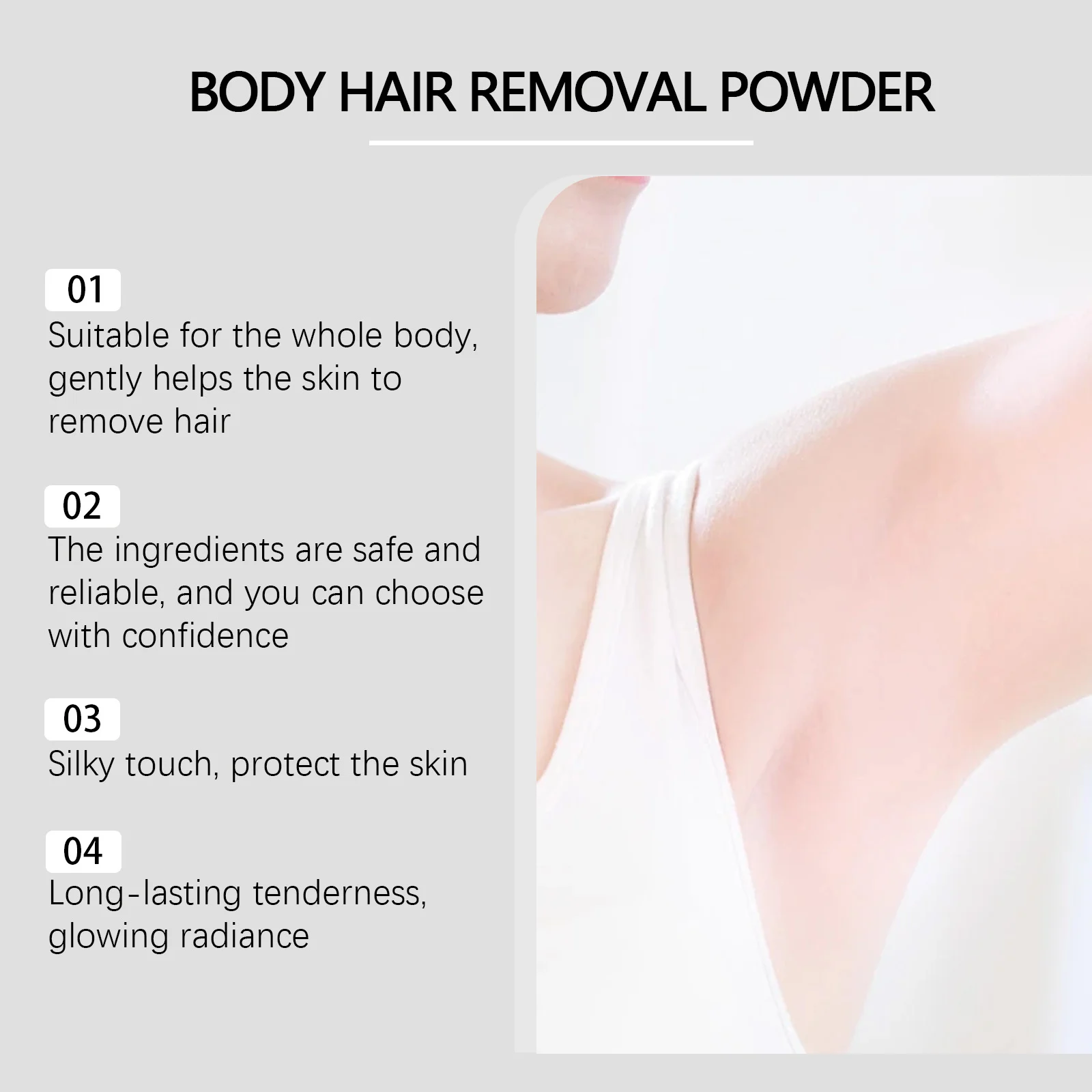 Body Hair Removal Powder 100g Gentle Smoothing Depilatory for Whole Body & Sensitive Skin 5 body hair removal powder 100g gentle sensitive skin wes 6yghrcag desc 5