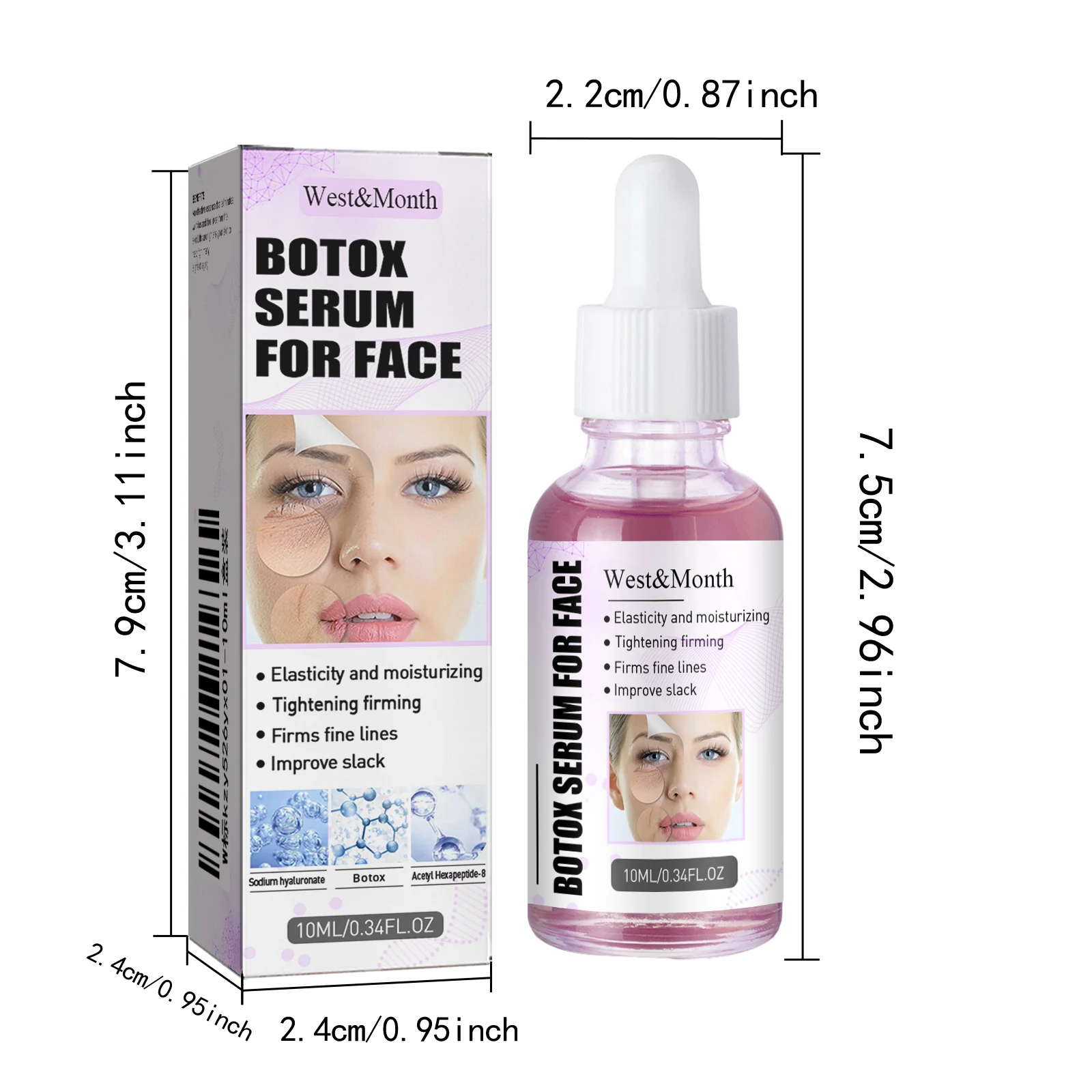 West Month Botox Anti-Wrinkle Serum For Face - Hydration, Firming, Elasticity 1 botox anti wrinkle serum wes n9daz5xa desc 1