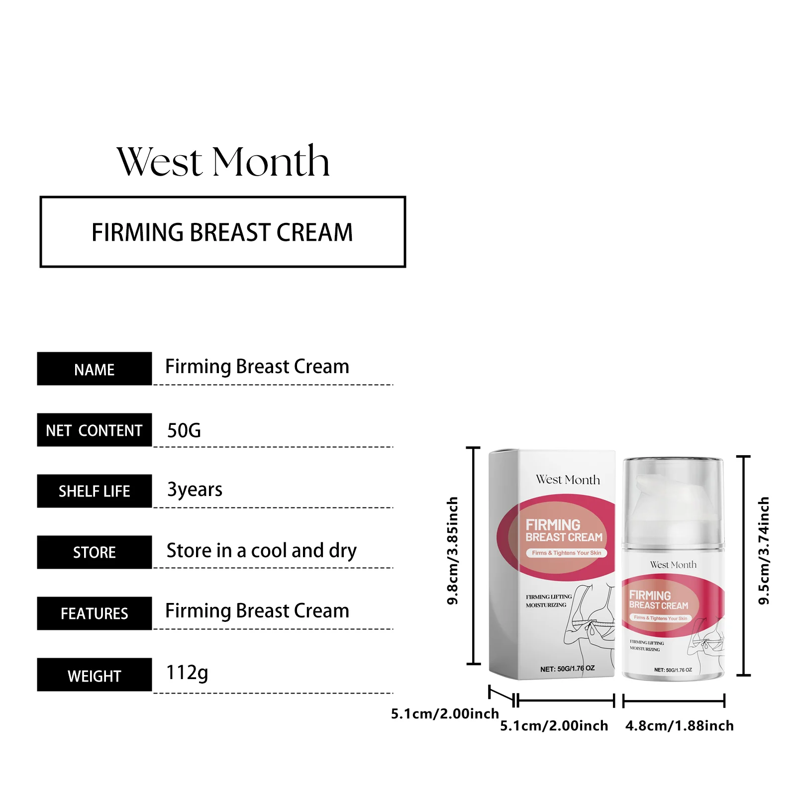 Breast Firming Cream for Women Firming Lifting Tightening Breast Massage Care Cream 50g 1 breast firming lifting cream 50g wes 3bx6kqm4 desc 1