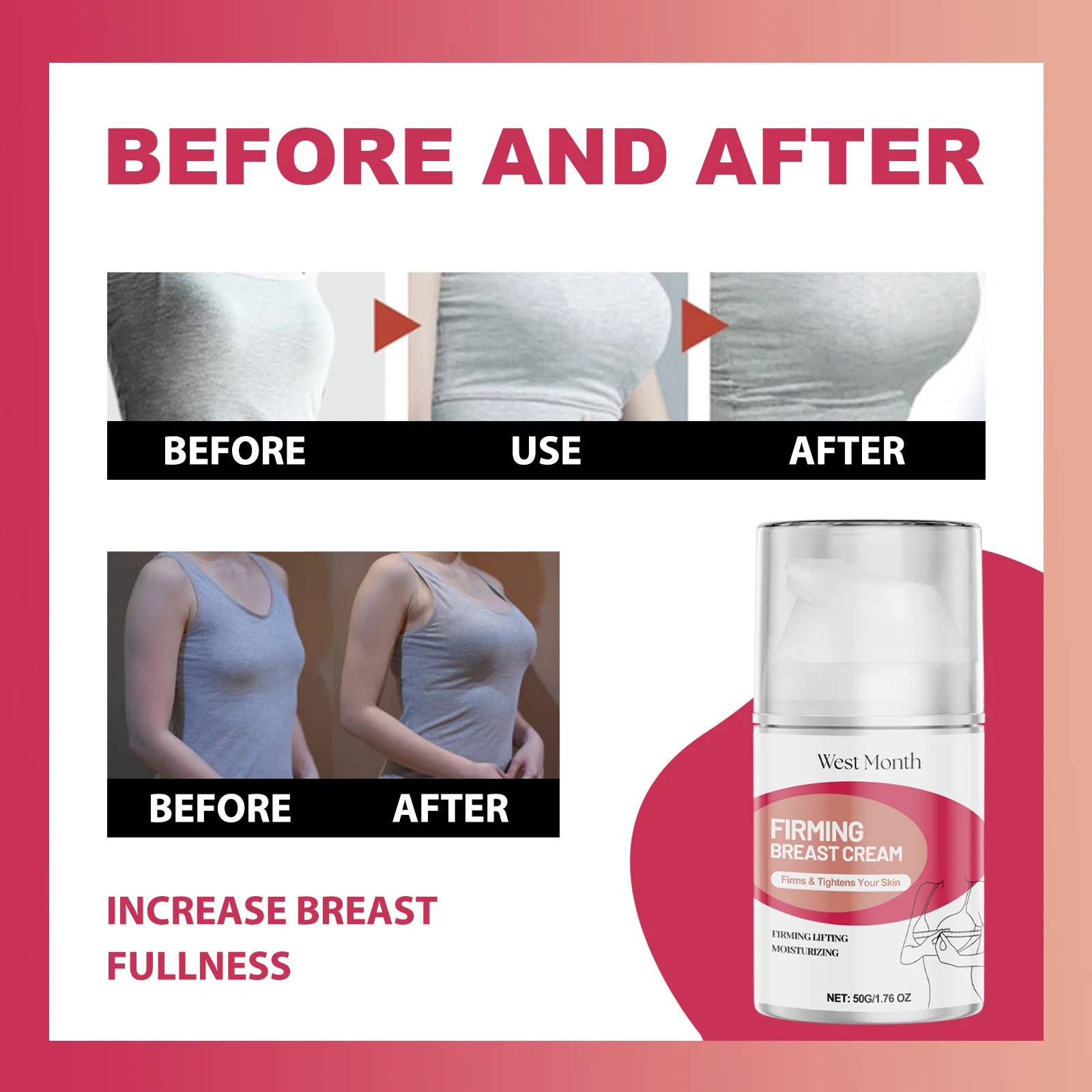 Breast Firming Cream for Women Firming Lifting Tightening Breast Massage Care Cream 50g 8 breast firming lifting cream 50g wes 3bx6kqm4 desc 8