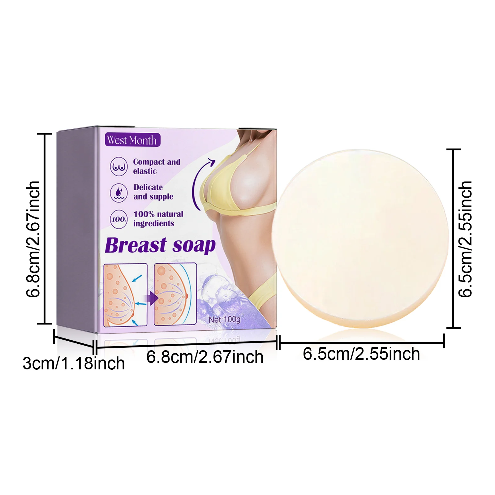 Breast Firming Soap for Fuller Chest Deep Cleanse Moisturize Tighten Skin 100g 1 breast firming soap 100g wes wnwdywa3 desc 1