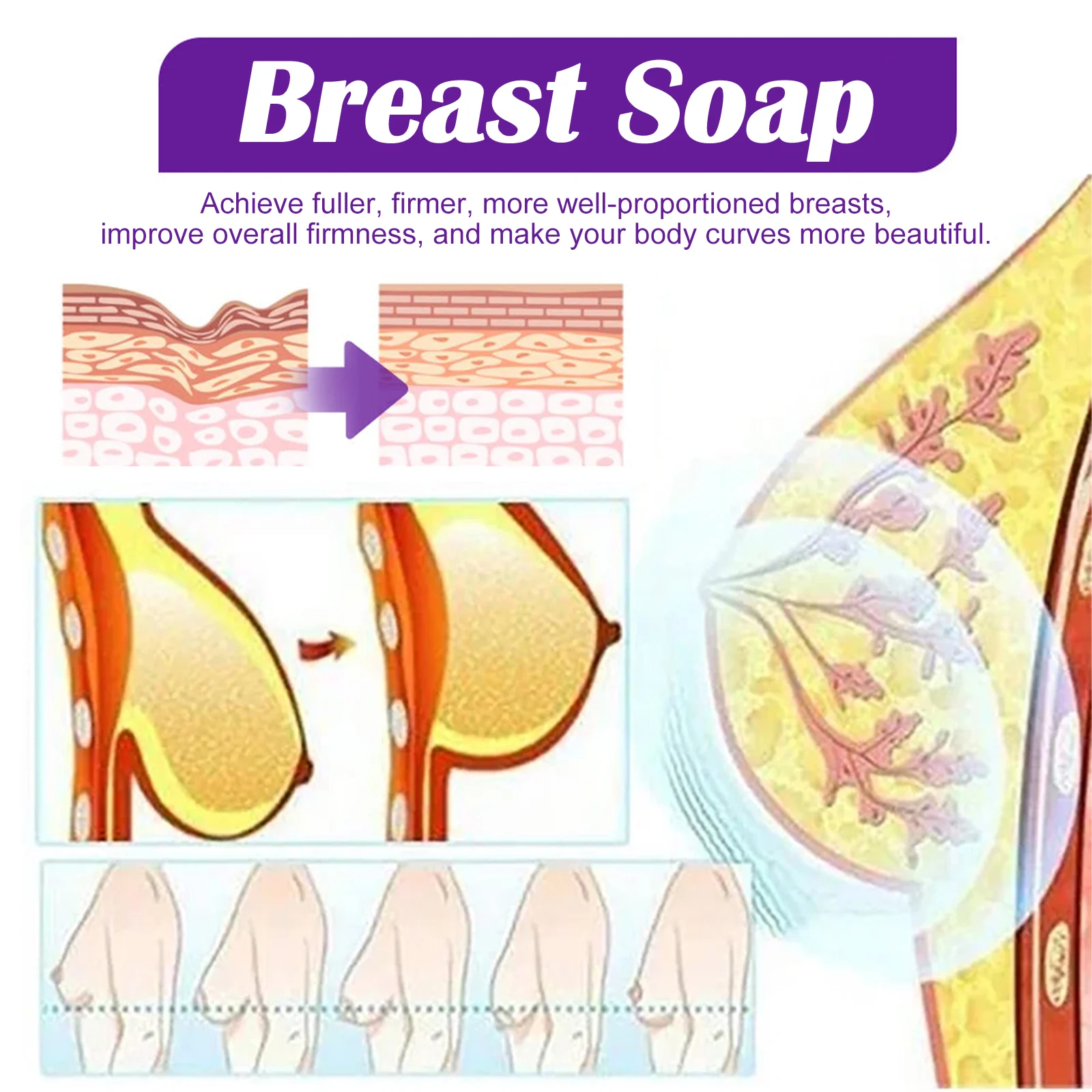 Breast Firming Soap for Fuller Chest Deep Cleanse Moisturize Tighten Skin 100g 5 breast firming soap 100g wes wnwdywa3 desc 5