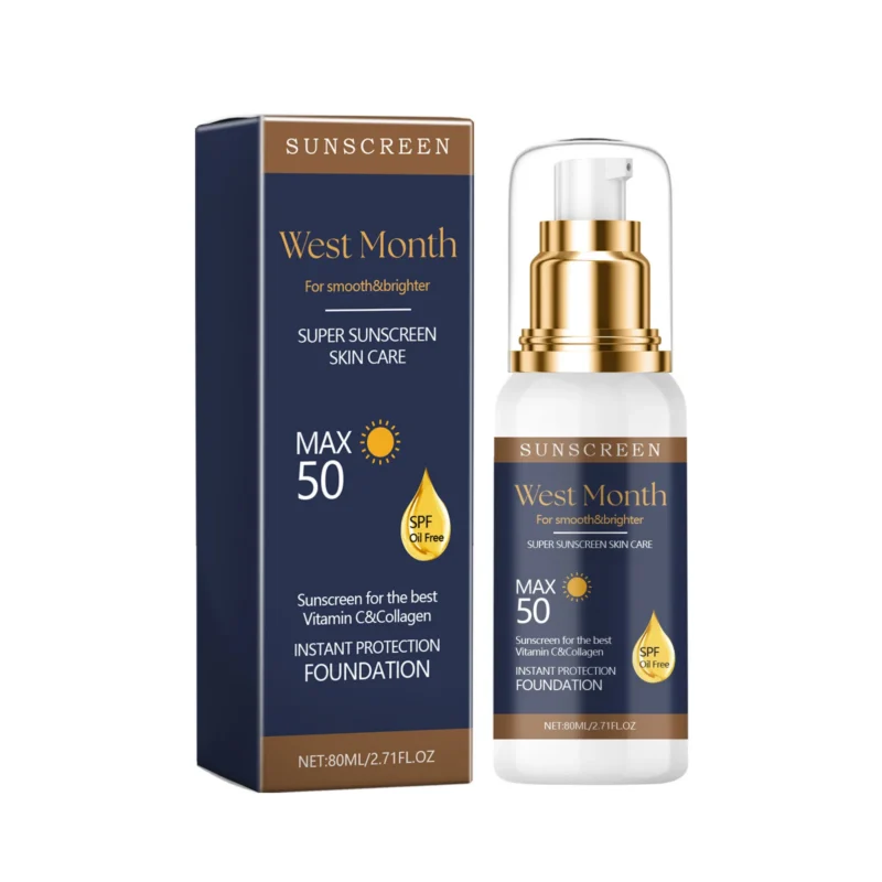 West Month Brightening Face Sunscreen SPF Moisturizer with Vitamin C & Collagen