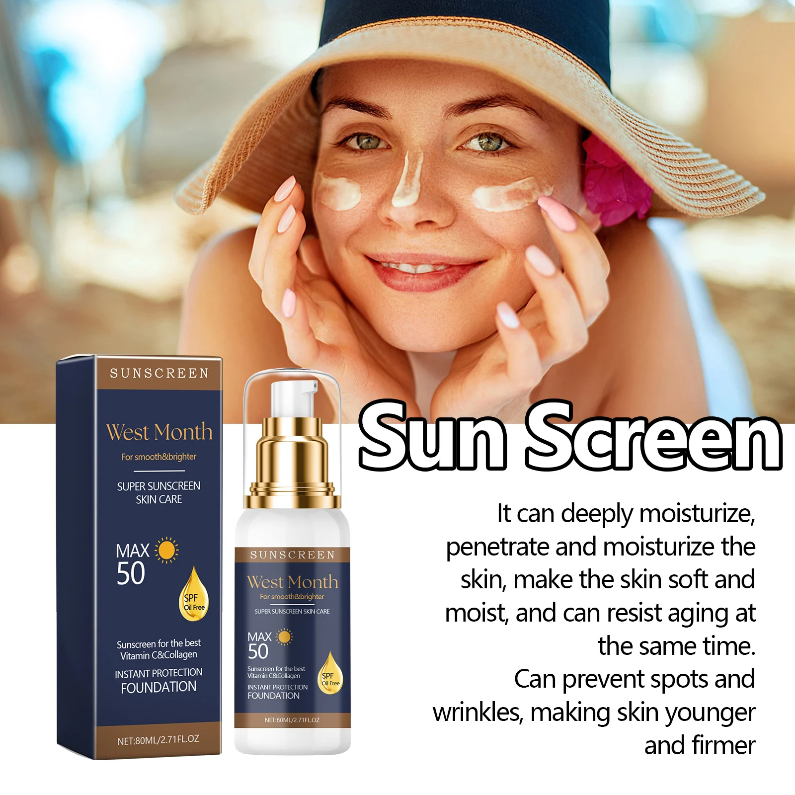 West Month Brightening Face Sunscreen SPF Moisturizer with Vitamin C & Collagen 4 brightening face sunscreen moisturizer wes crwx9ybn desc 4