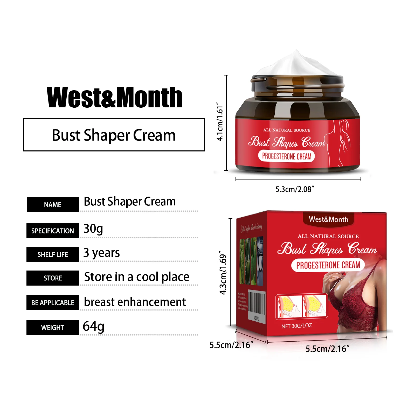 Bust Shaping Cream 30g for Firming, Lifting & Enhancing Breast Massage 1 bust shaping firming lifting massage cream 30g wes vrgxfyuh desc 1