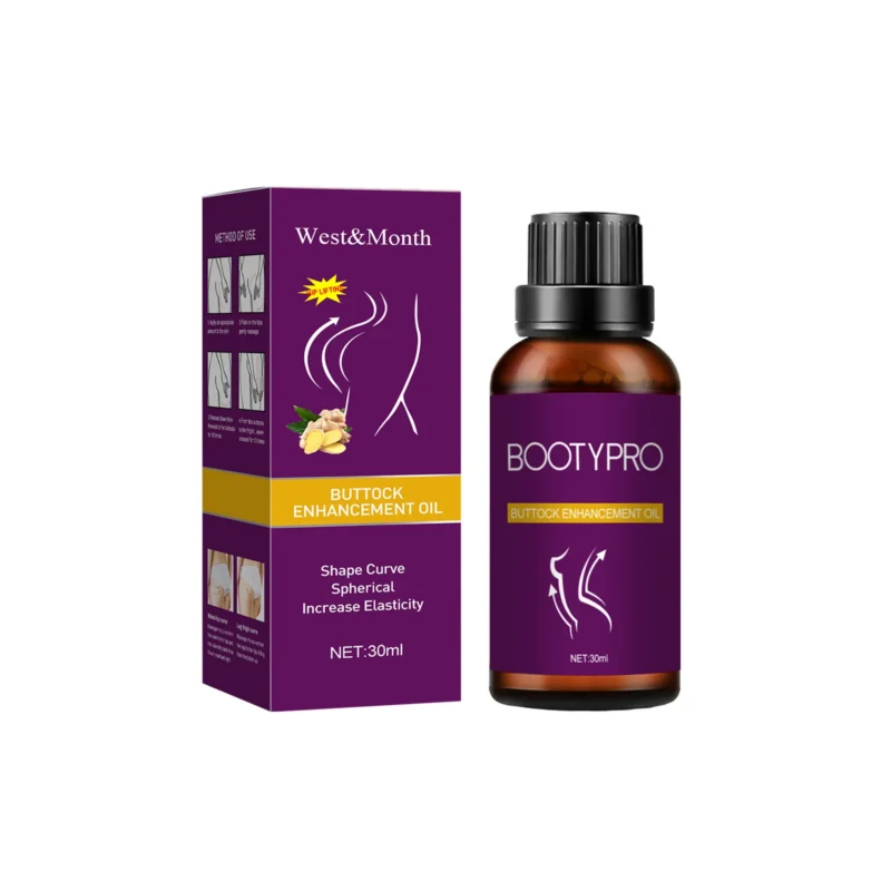 West Month Buttock Enhancement Oil 30ml with Ginger & Rose for Firming, Lifting, and Shaping Curves