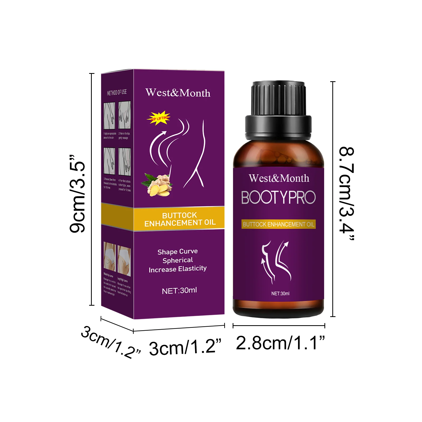 Buttock Enhancement Oil 30ml - Firming & Lifting Massage Oil for Curve Shaping & Fuller Glutes 1 buttock enhancement oil 30ml firming lifting massage wes c6tzw2mz desc 1