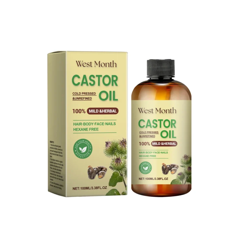 West Month Castor Oil for Hair Growth - Beard, Eyelashes, Eyebrows & Nails Care