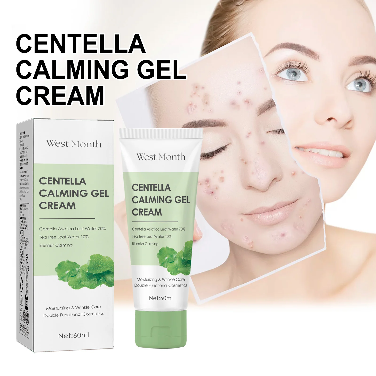 Centella Asiatica Moisturizing Cream 60ml for Brightening, Hydration & Wrinkle Care 2 centella asiatica moisturizing cream 60ml wes z5zg6yf8 desc 2