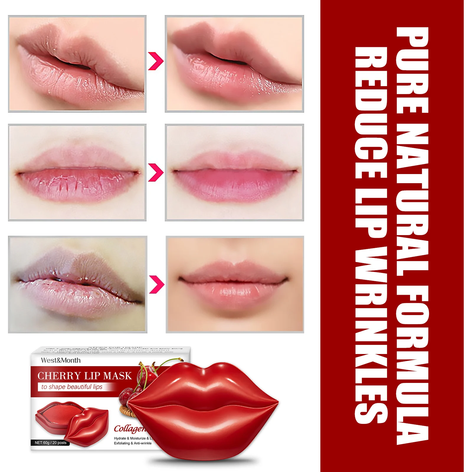 West&Month Cherry Jelly Lip Mask - Hydrating, Exfoliating, Plumping Lip Care Treatment 7 cherry jelly lip mask wes arc345en desc 7