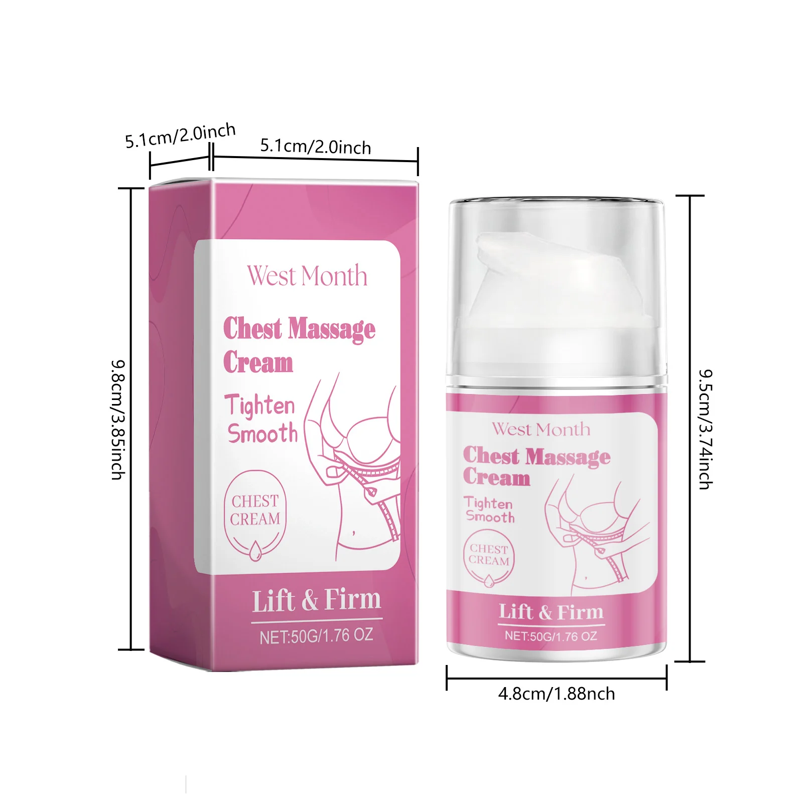 Chest Lift & Firm Massage Cream 50g for Enhanced Hydration & Elasticity 1 chest lift firm massage cream 50g wes 4wm7ahwz desc 1
