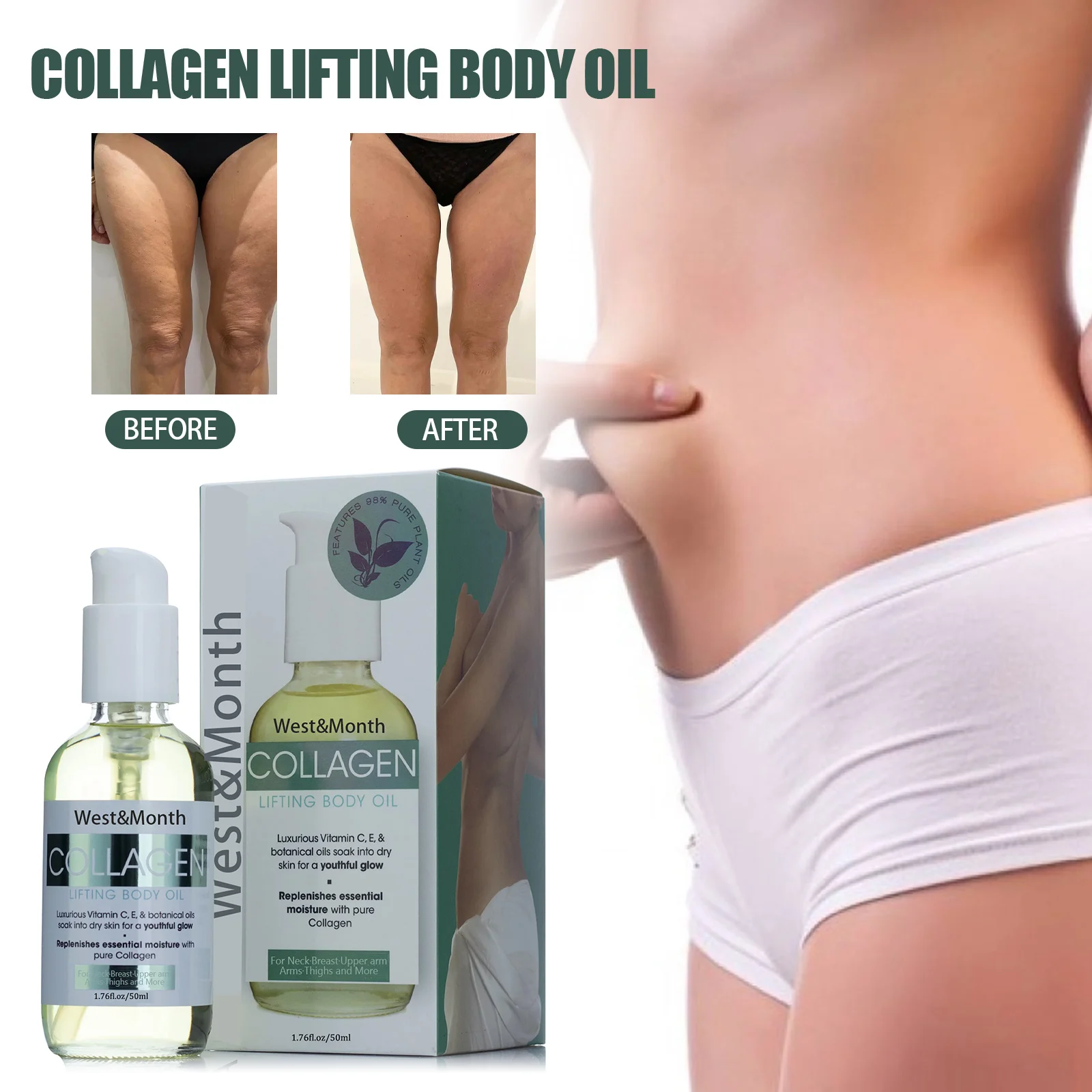 Collagen Lifting Body Oil Firming Tightening Moisturizing Skin Care Oil 50ml 1 collagen lifting body oil firming tightening 50ml wes whuu9a7c desc 1