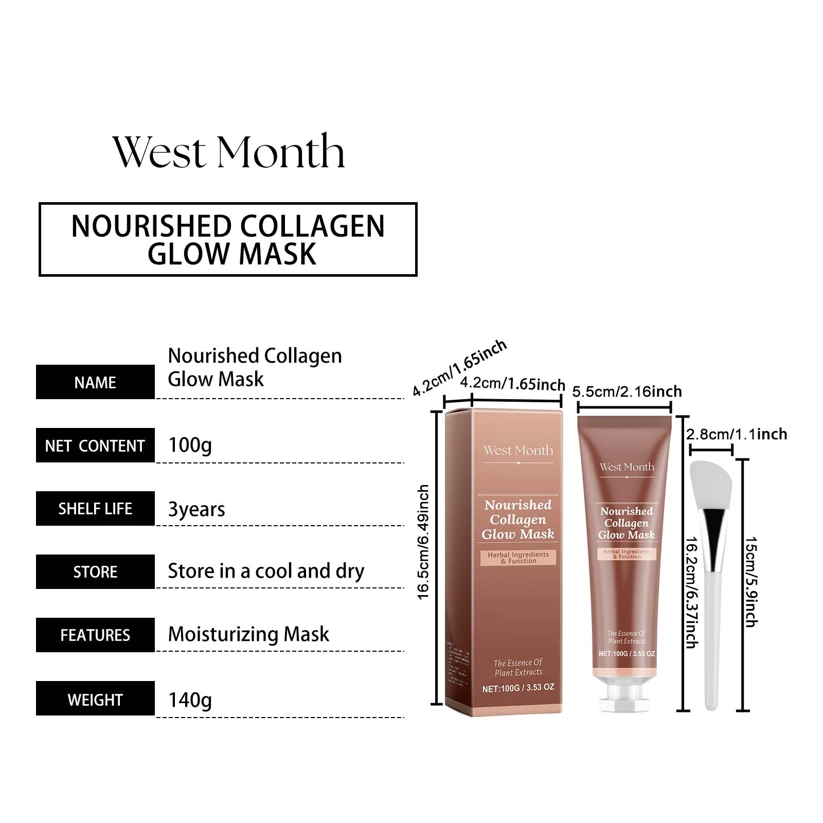 West Month Collagen Peel Off Mask - Moisturizing, Firming, Glow 1 collagen peel off mask wes swsy6ex8 desc 1
