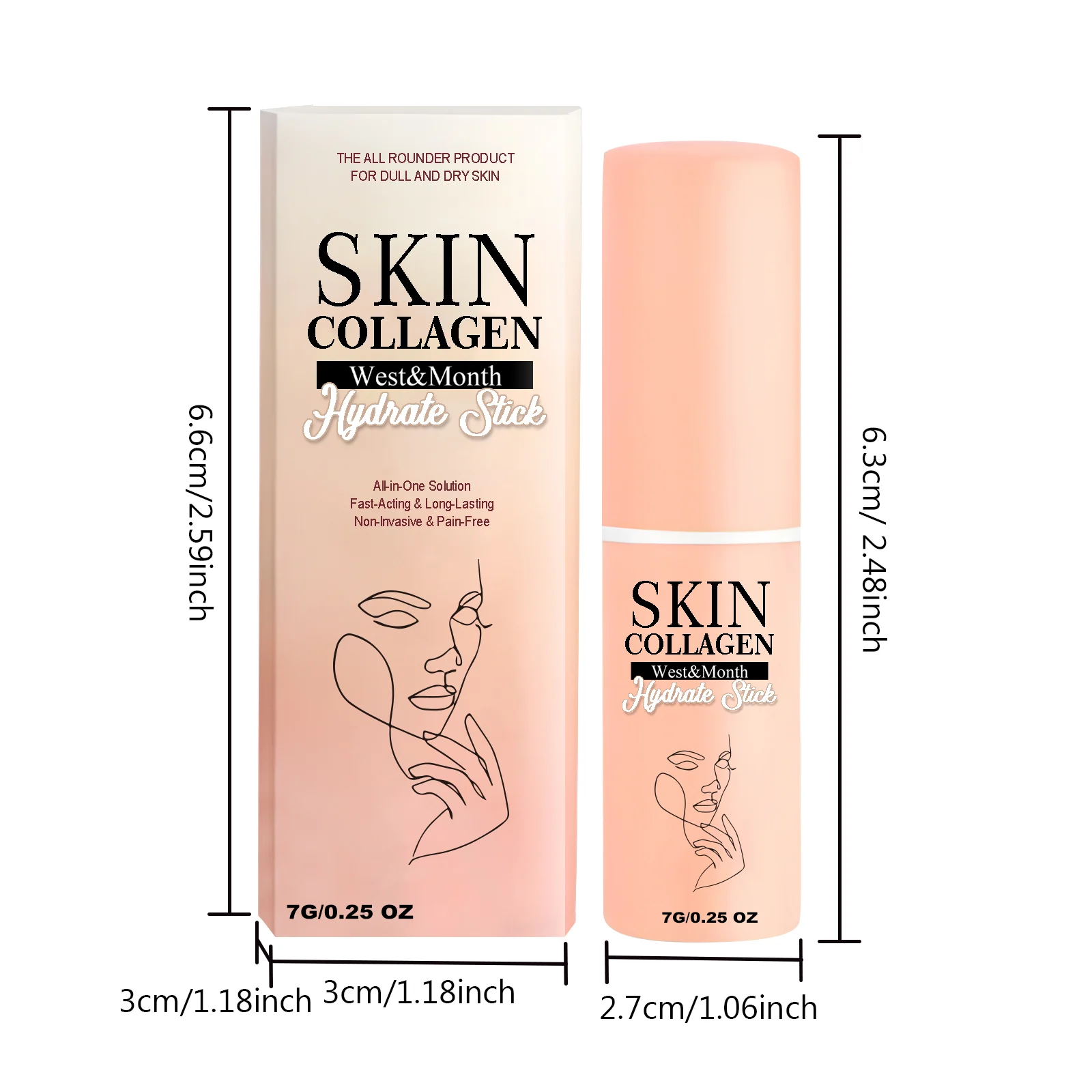 West Month Collagen Repair Stick Hydrates Moisturizes Brightens Skin Reduces Wrinkles 1 collagen repair moisturizing stick wes j8m8mwhh desc 1