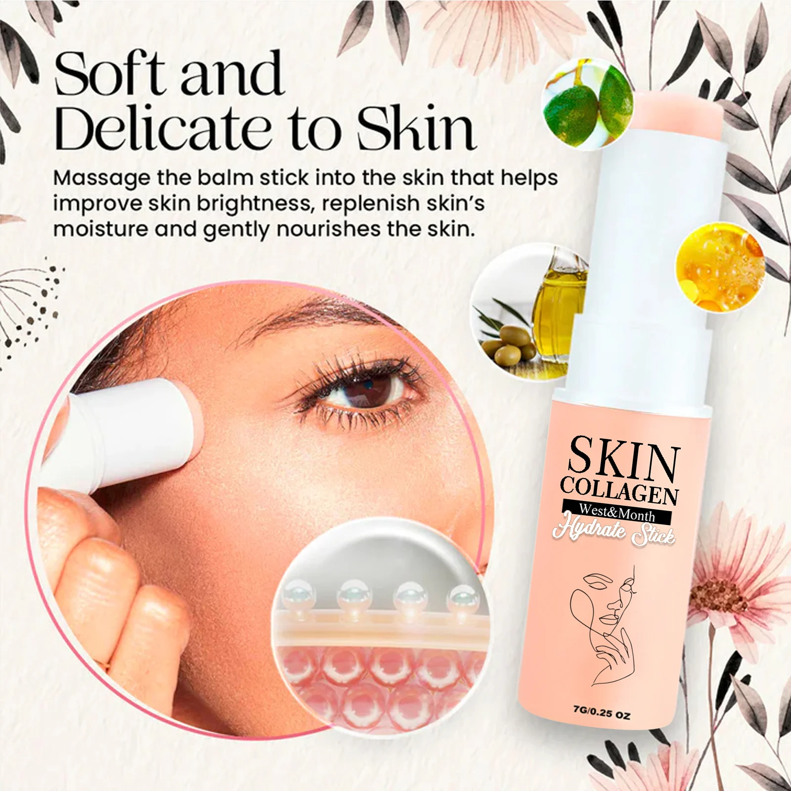 West Month Collagen Repair Stick Hydrates Moisturizes Brightens Skin Reduces Wrinkles 7 collagen repair moisturizing stick wes j8m8mwhh desc 7