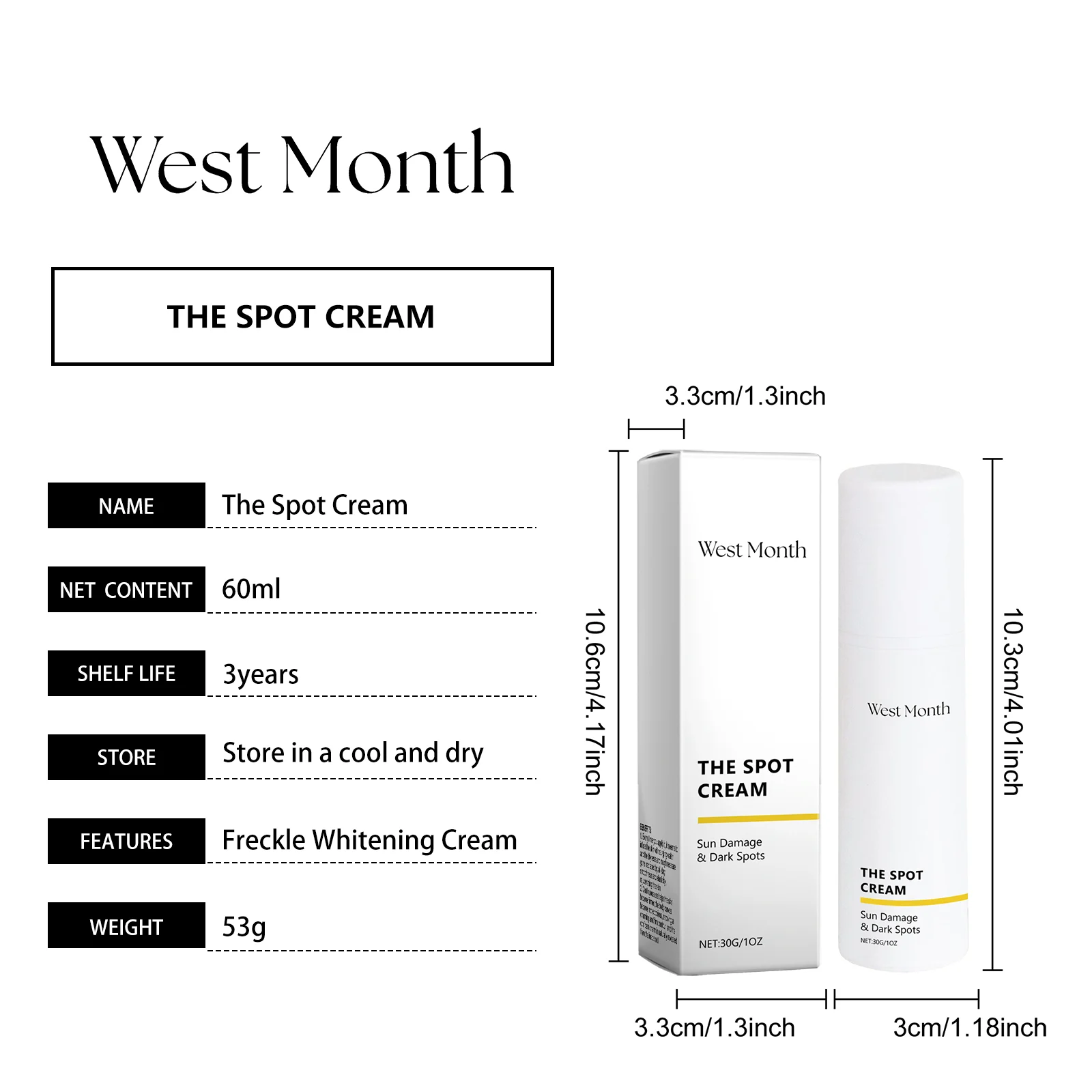 Dark Spot Cream For Face Brightening And Moisturizing, 30g 1 dark spot cream for face brightening moisturizing 30g wes k5pdgyp3 desc 1