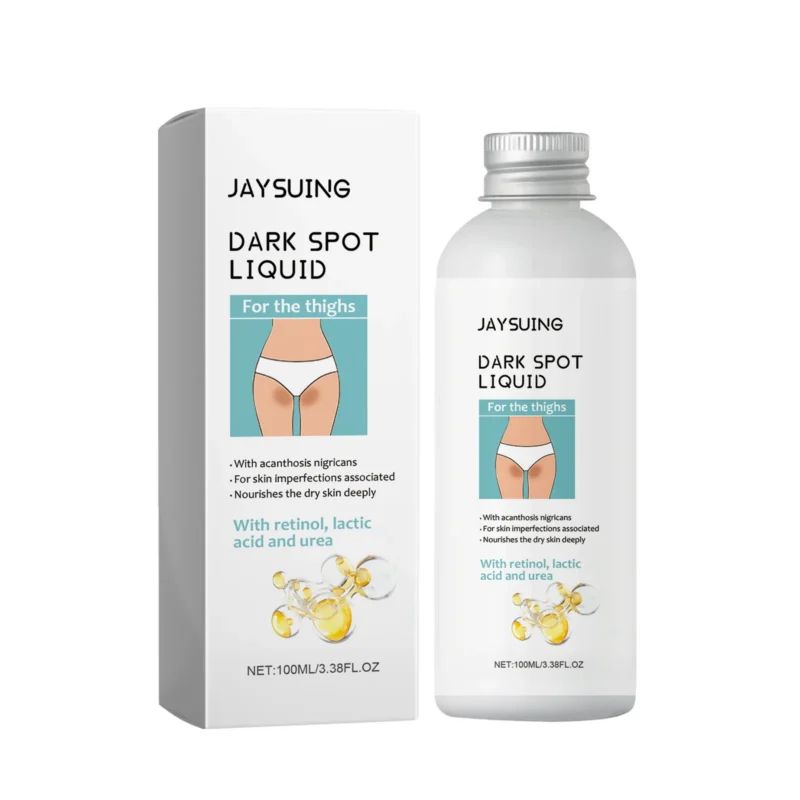 Jaysuing Dark Spot Liquid for Thighs 100ml bottle with dropper, designed to brighten inner thighs and reduce pigmentation.