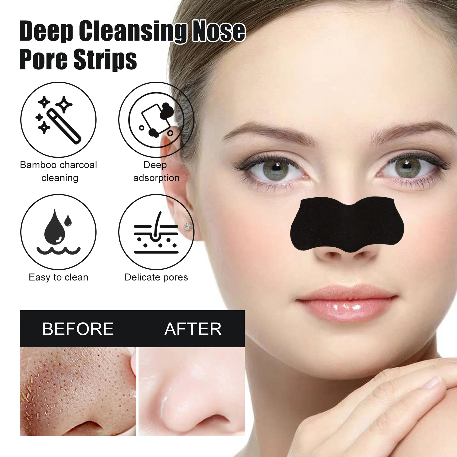West Month Deep Cleansing Nose Pore Strips for Blackhead Removal 10 deep cleansing nose pore strips wes c3k8qqtp desc 10