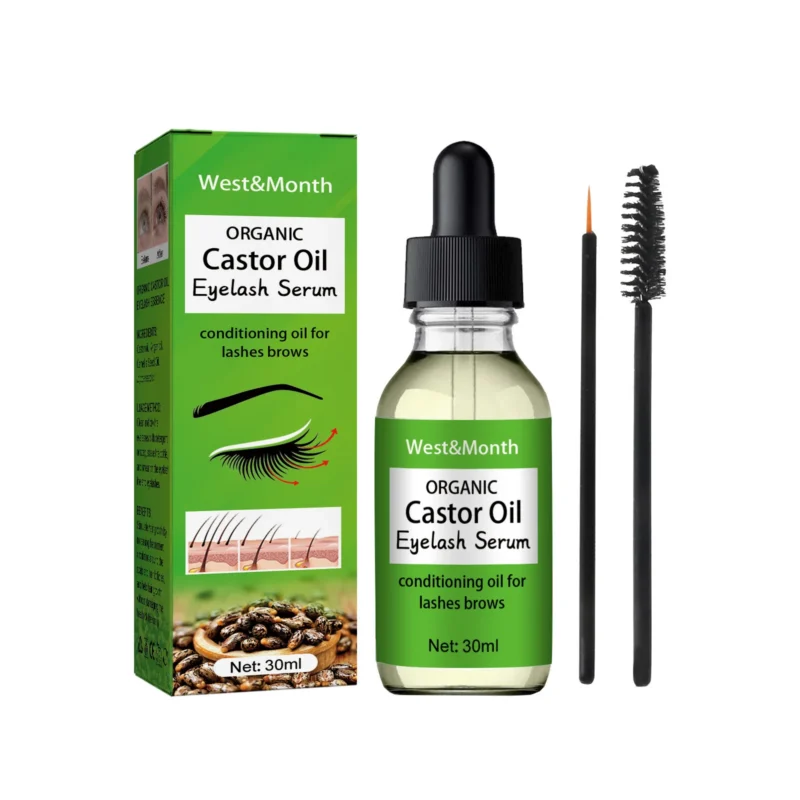 West Month Organic Castor Oil Eyelash Serum for Growth, Thickening and Darkening