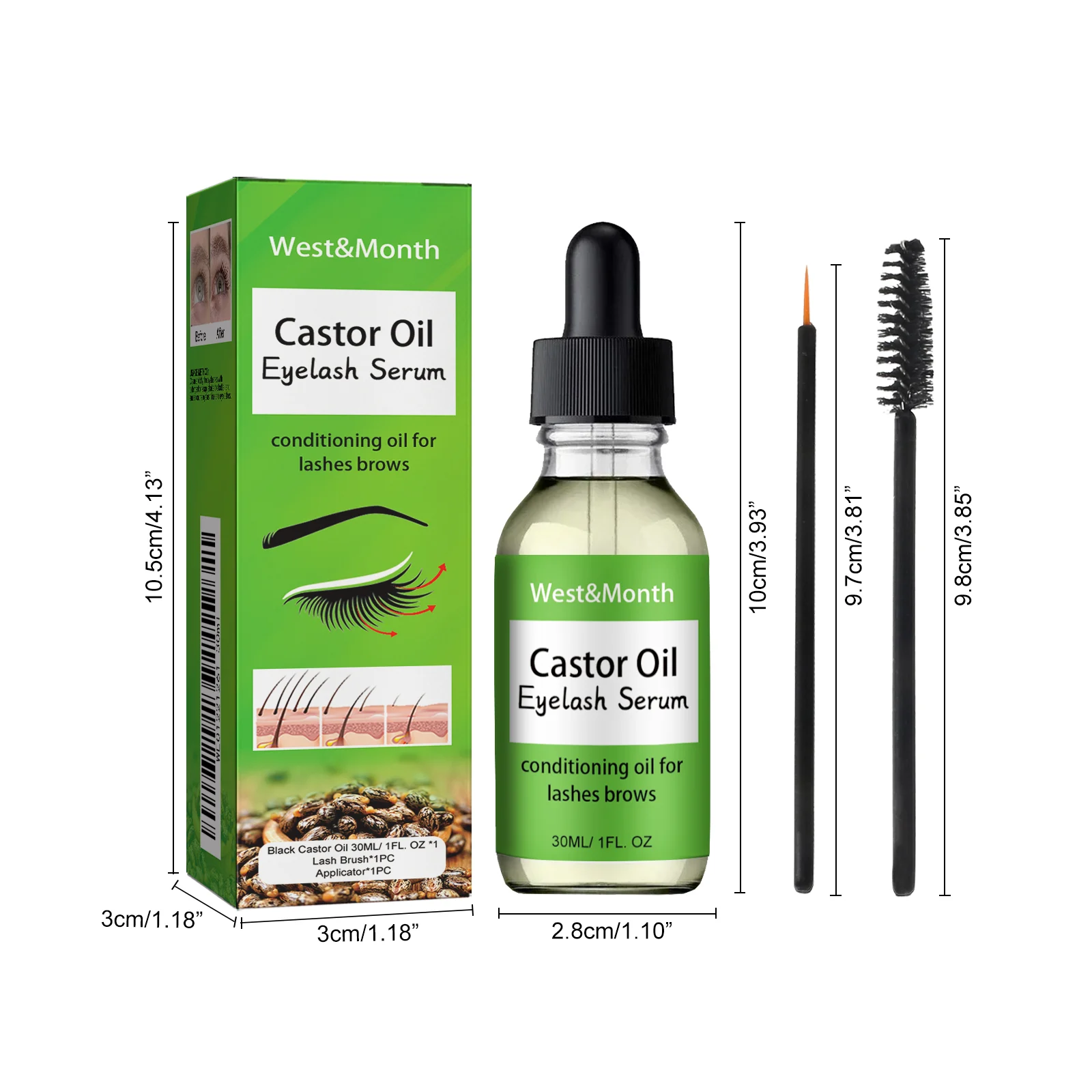 West Month Organic Castor Oil Eyelash Serum for Growth, Thickening and Darkening 1 eyelash growth serum oil wes p9hgrnc4 desc 1