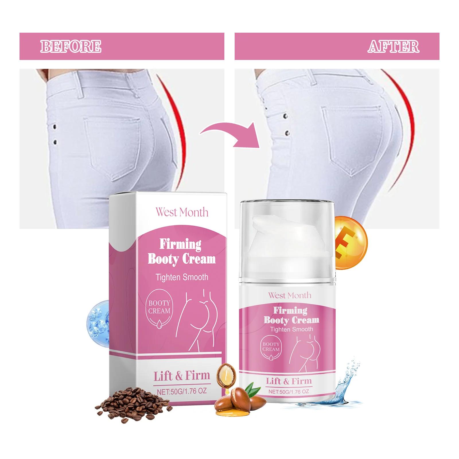 West Month Firming Booty Cream - Tighten, Smooth, Lift & Firm Buttocks 8 firming booty cream wes rm2zwzwn desc 8