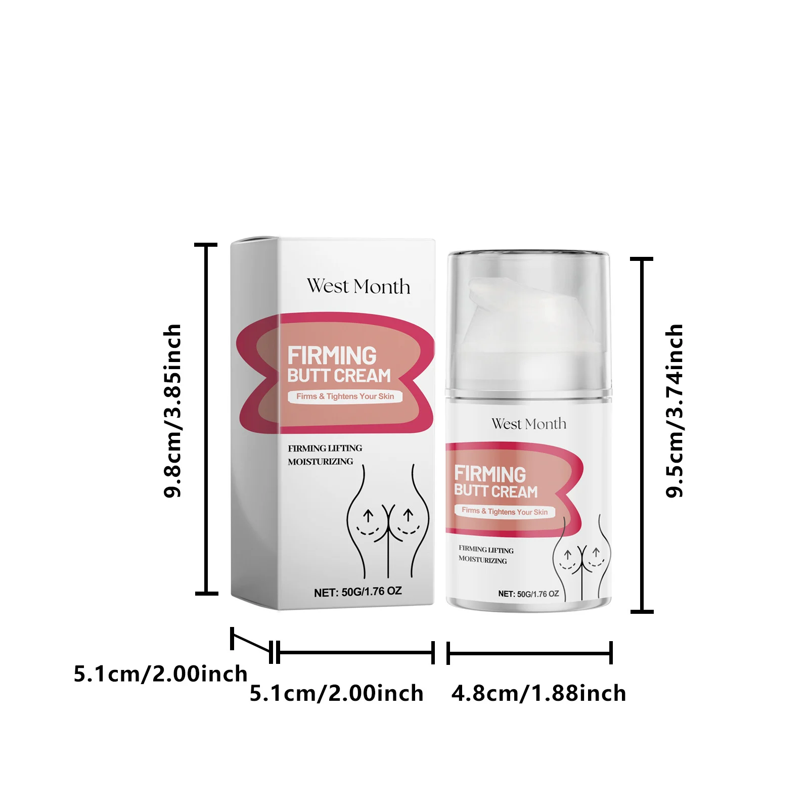 West Month Firming & Lifting Butt Cream - Tighten, Moisturize, Reshape Curves 1 firming lifting butt cream wes xmbmctmb desc 1