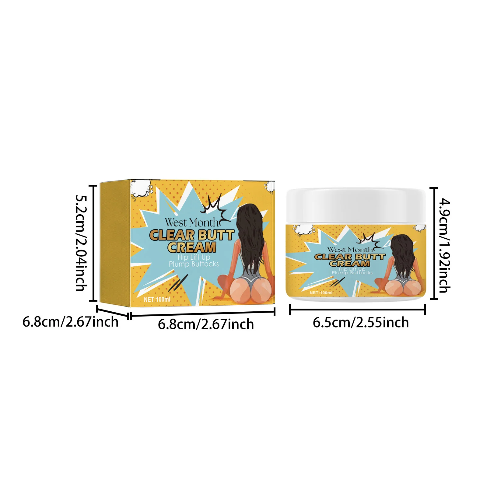 West Month Clear Butt Cream - Firming & Plumping Hip Lift Cream 1 firming plumping butt cream wes rusk5gy9 desc 1