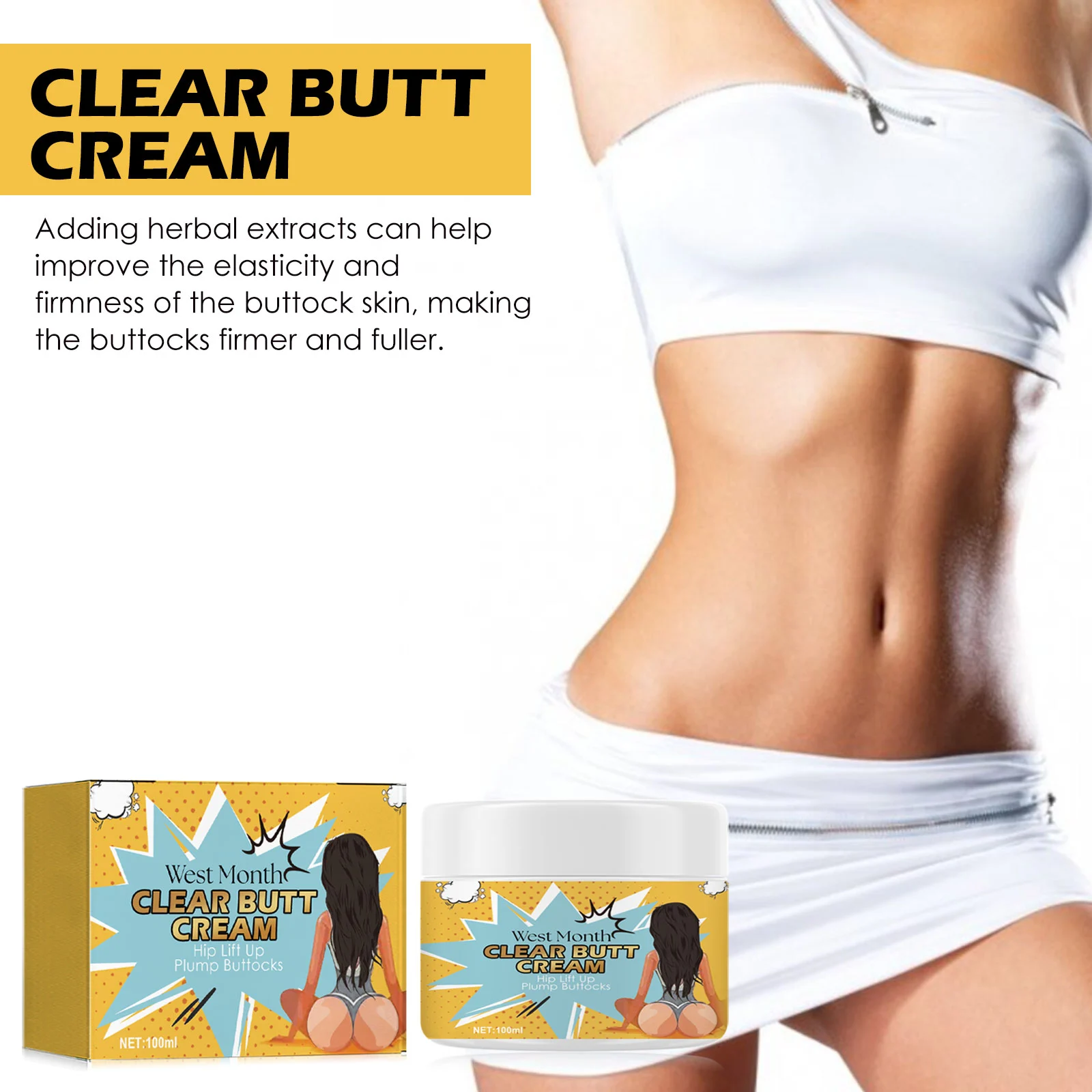 West Month Clear Butt Cream - Firming & Plumping Hip Lift Cream 4 firming plumping butt cream wes rusk5gy9 desc 4