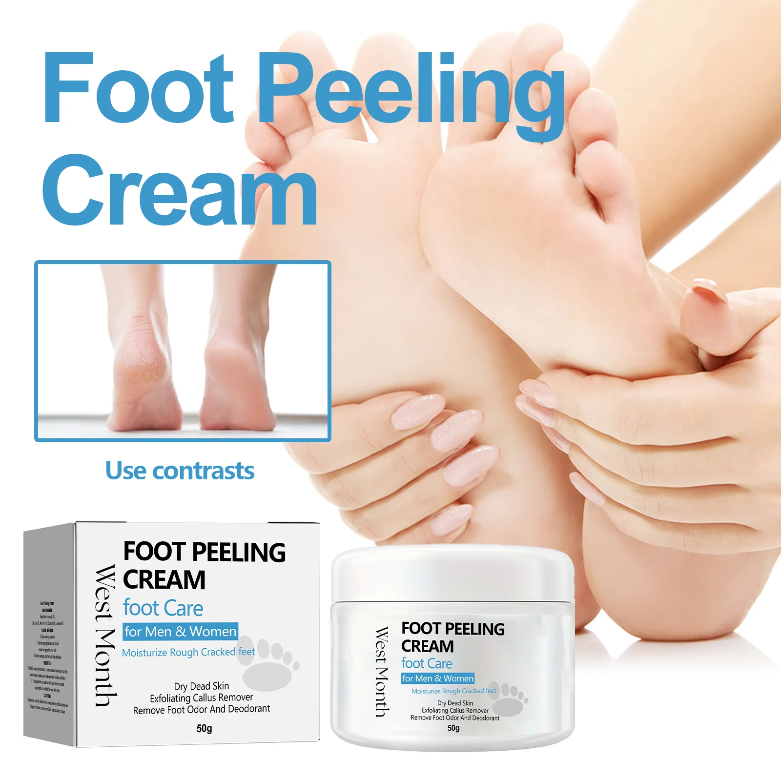 Foot Peeling Cream 50g - Repair, Moisturize & Remove Calluses for Soft Feet 1 foot peeling cream 50g repair moisturize callus remover wes m2p26we5 desc 1