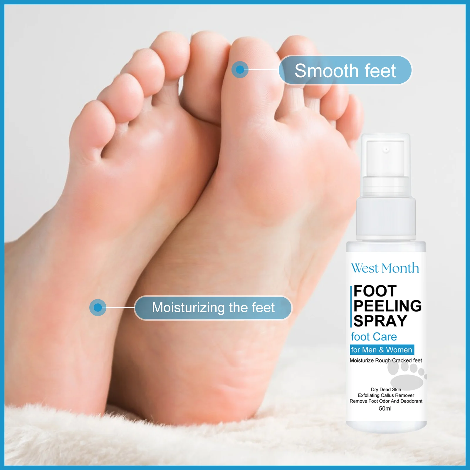 Foot Peeling Spray for Cracked Heels and Callus Removal Moisturizing Exfoliator 50ml 7 foot peeling spray cracked heels callus remover 50ml wes pnxm8pb6 desc 7
