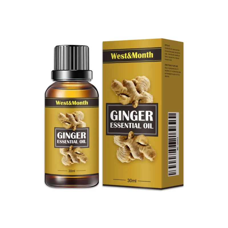 West Month Ginger Slimming Essential Oil 30ml for Body Massage, Fat Burning & Skin Care