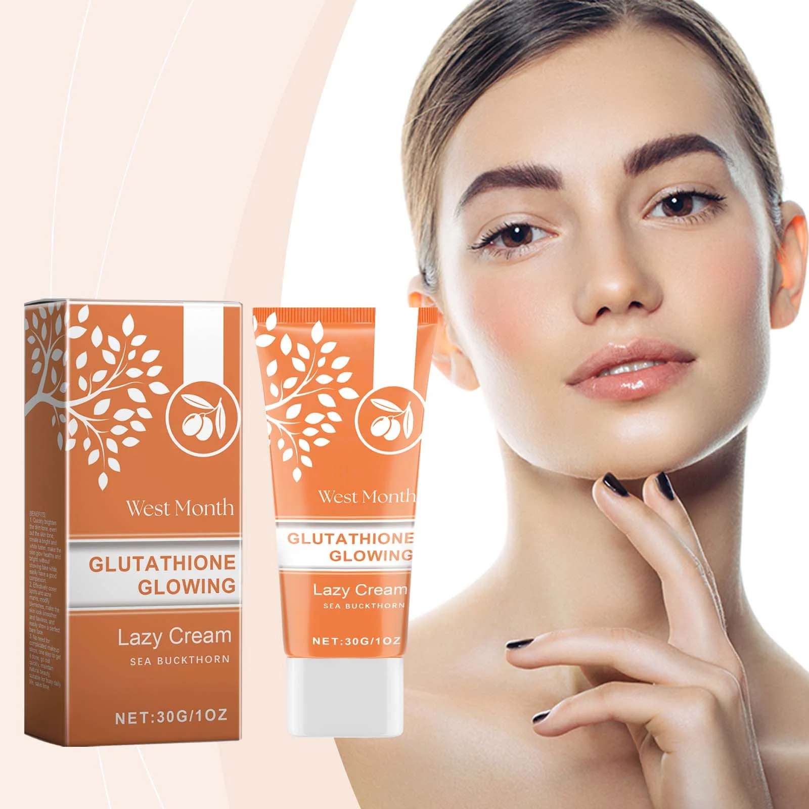 Tinted Moisturizer with Glutathione & Vitamin C, Lightweight Lazy Cream for Brightening & Hydration, 30g 2 glutathione vitamin c tinted moisturizer lazy cream 30g wes nmckpa3c desc 2