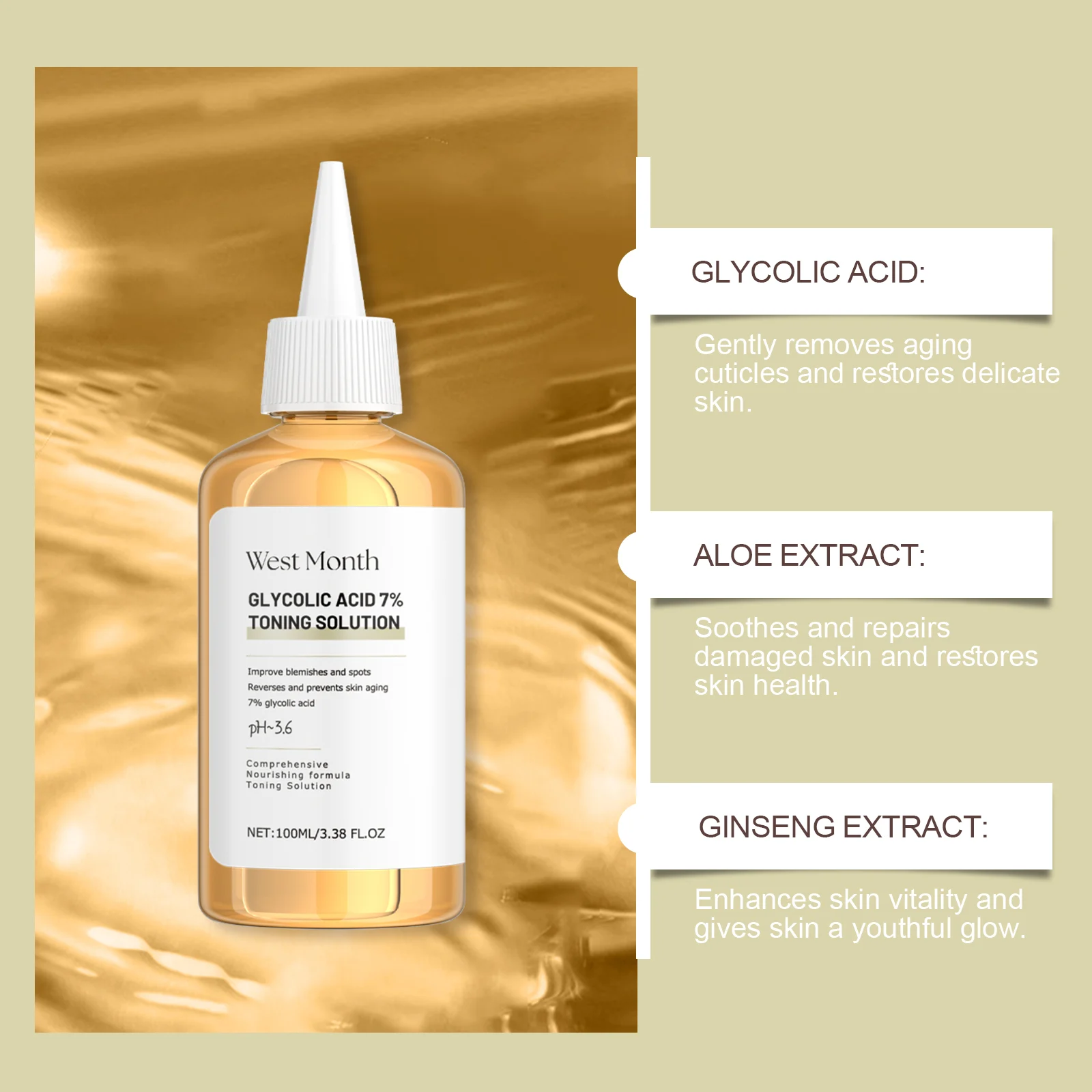 Glycolic Acid Toner 7% Solution 100ml for Blemish & Anti-Aging Treatment 8 glycolic acid toner 7percent solution 100ml wes 74atxv4r desc 8