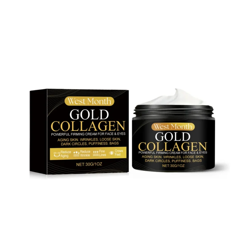 West Month Gold Collagen Cream Powerful Firming for Face & Eyes, Anti-Aging, Wrinkles