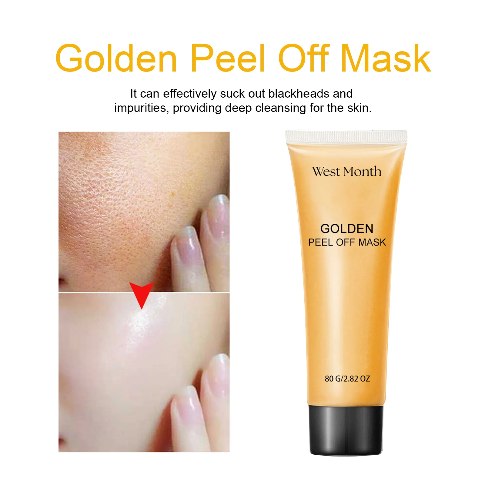 West Month Golden Peel Off Mask - Deep Cleansing, Pore Tightening, Wrinkle Improvement 7 golden peel off face mask wes 8xyperj4 desc 7