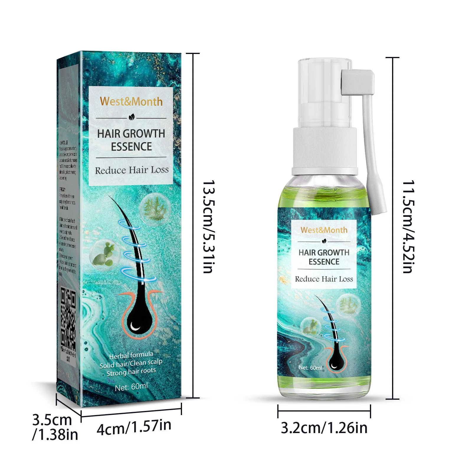 West Month Oriental Arborvitae Herbal Hair Tonic - Reduce Hair Loss & Nourish Scalp 60ml 1 herbal hair tonic growth wes yrfpvwc3 desc 1