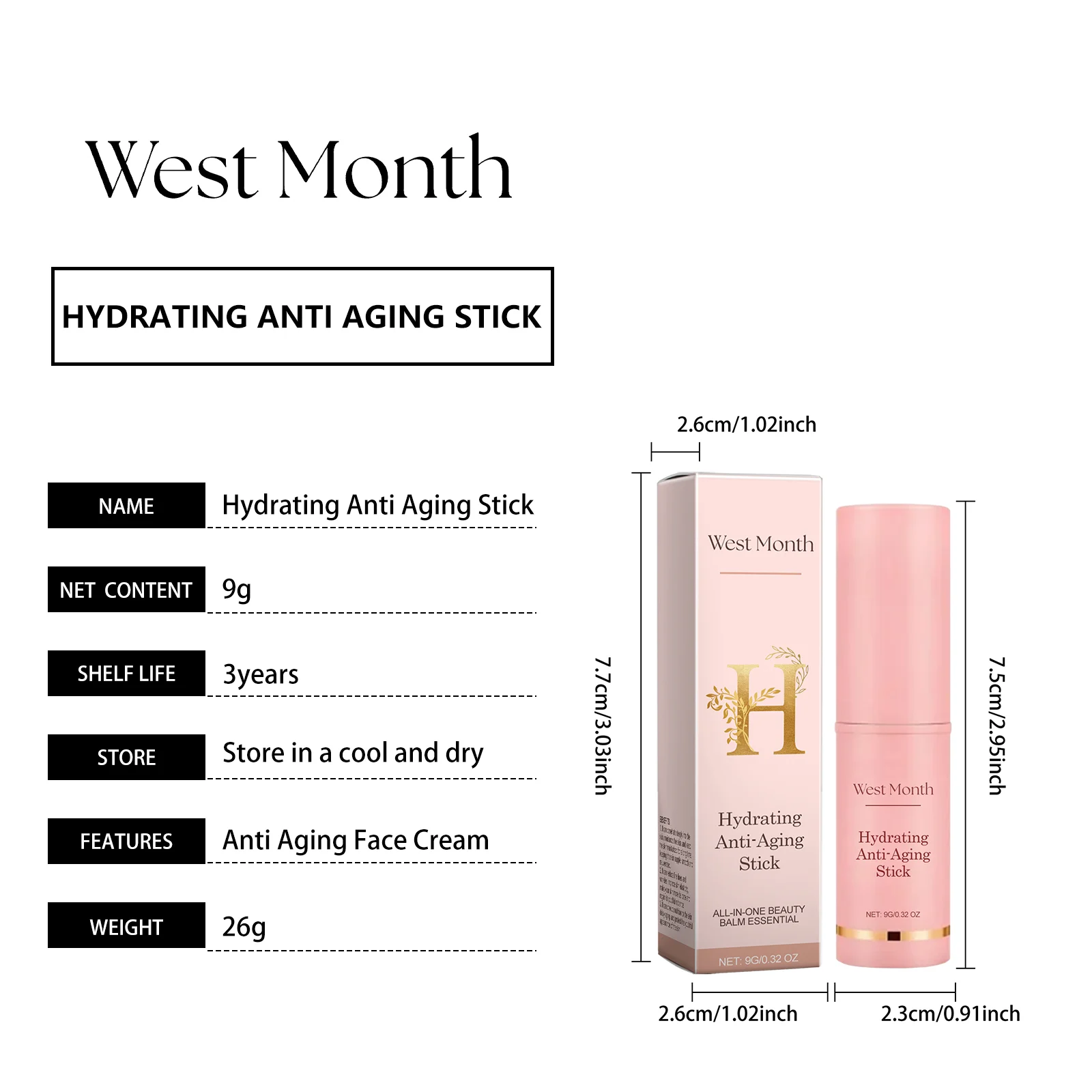 Hydrating Anti-Aging Stick Wrinkle Reduction Moisturizing Balm 9g 1 hydrating anti aging wrinkle reduction moisturizing balm 9g wes gwd26n73 desc 1