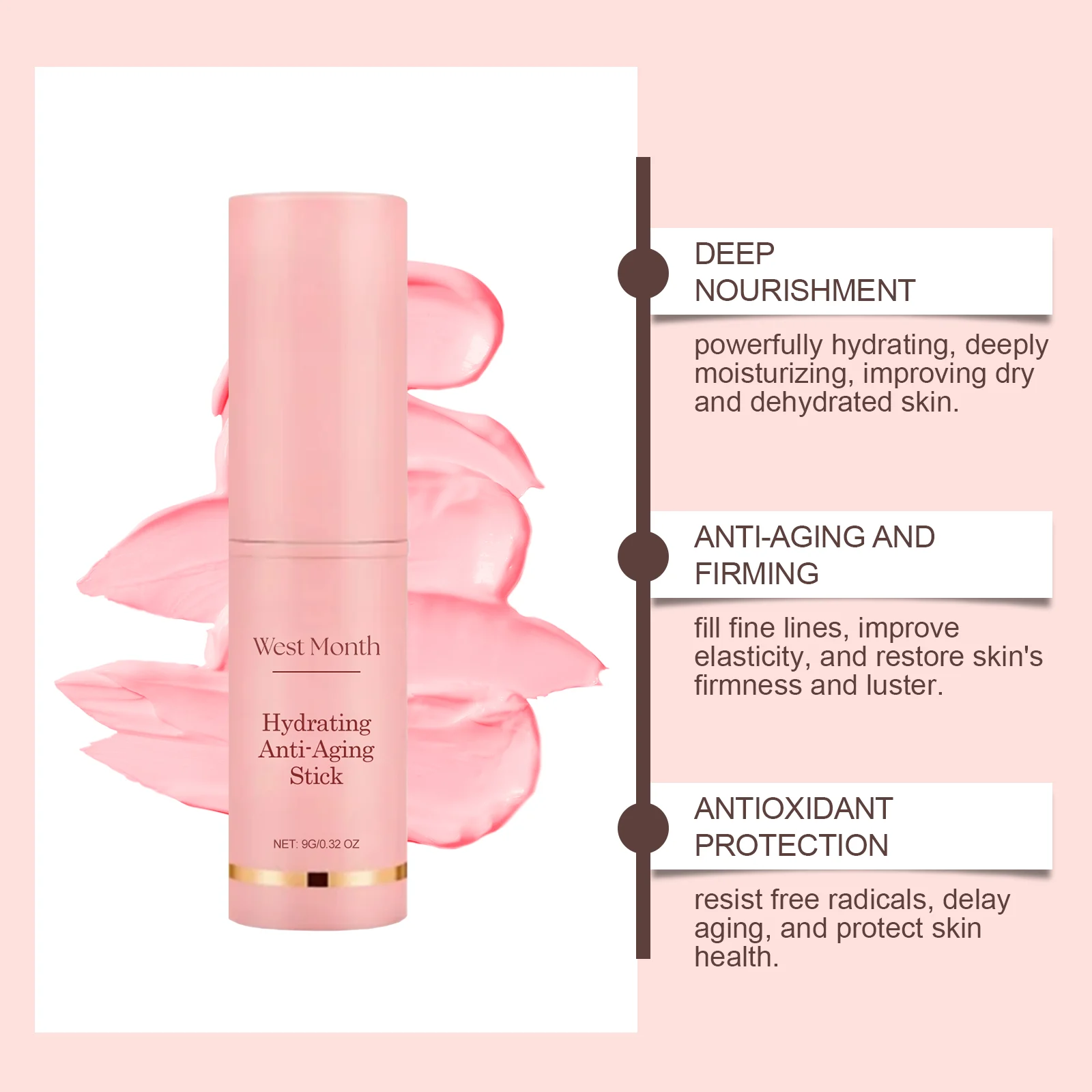 Hydrating Anti-Aging Stick Wrinkle Reduction Moisturizing Balm 9g 8 hydrating anti aging wrinkle reduction moisturizing balm 9g wes gwd26n73 desc 8