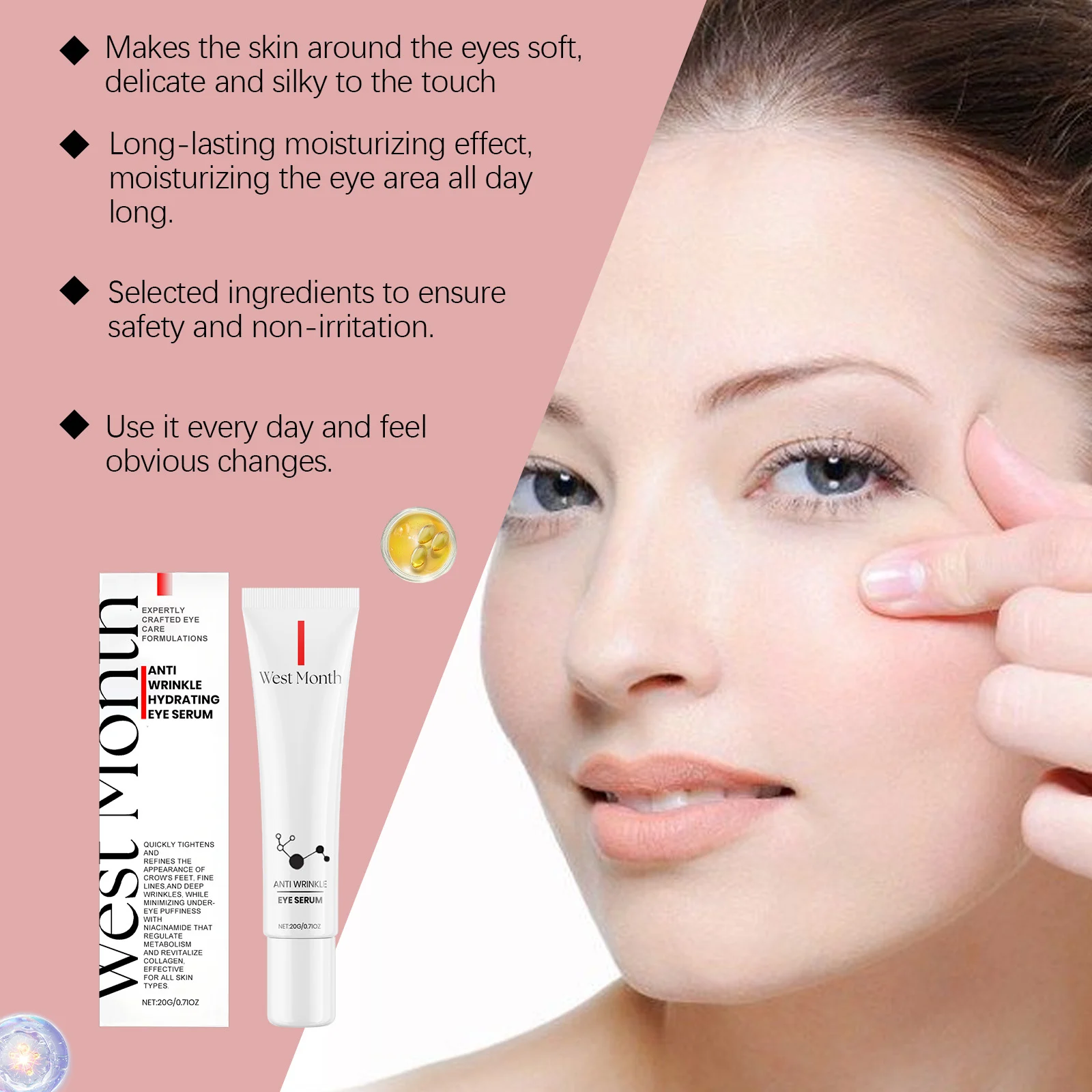 Hydrating Eye Serum Moisturizing Firming Eye Cream for Wrinkles Fine Lines 20g 8 hydrating firming eye cream wrinkles 20g wes t4px89mb desc 8