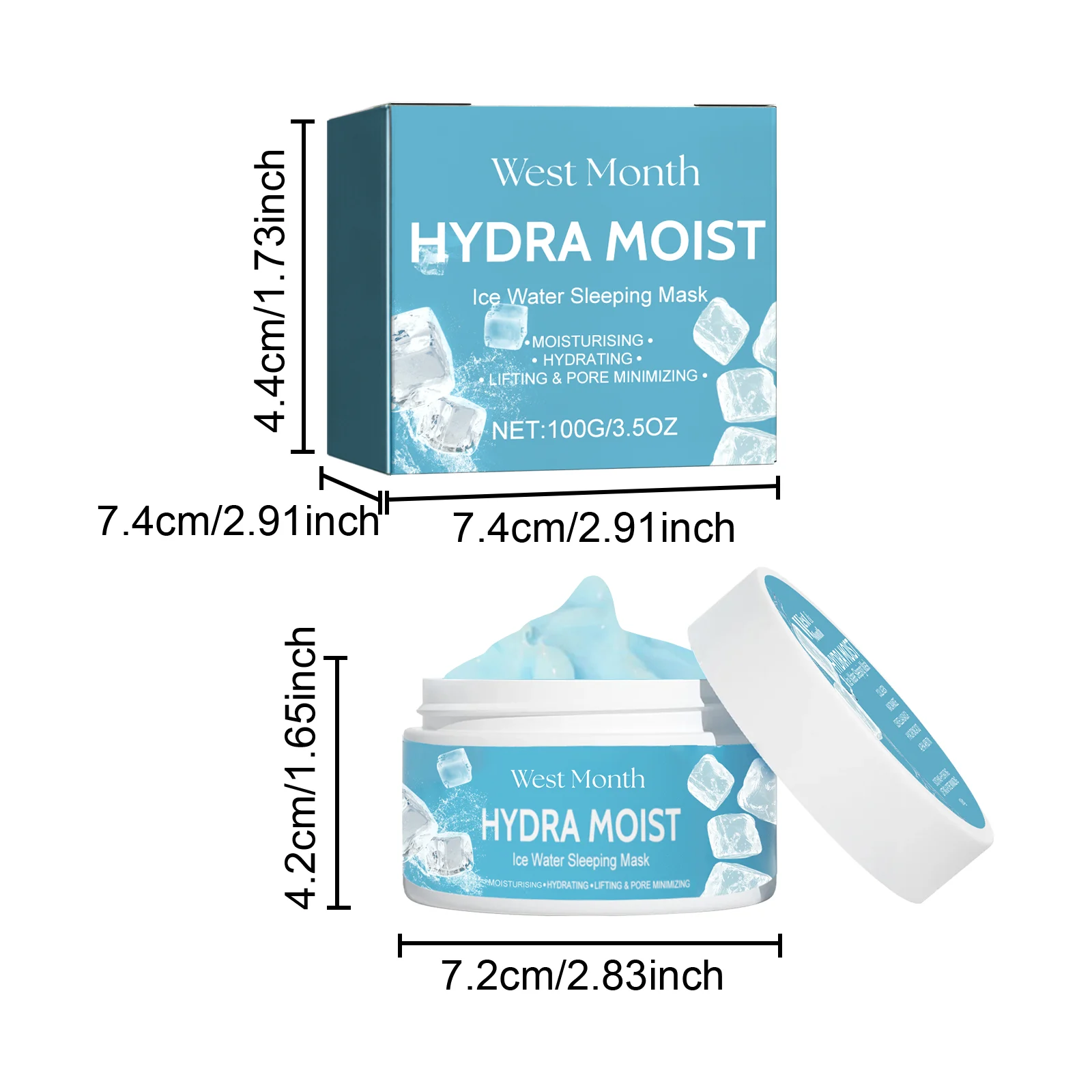 West Month Hydrating Sleeping Mask, Deep Moisture, Pore Minimizing, Brightening 1 hydrating sleeping mask wes cjhmw6kq desc 1