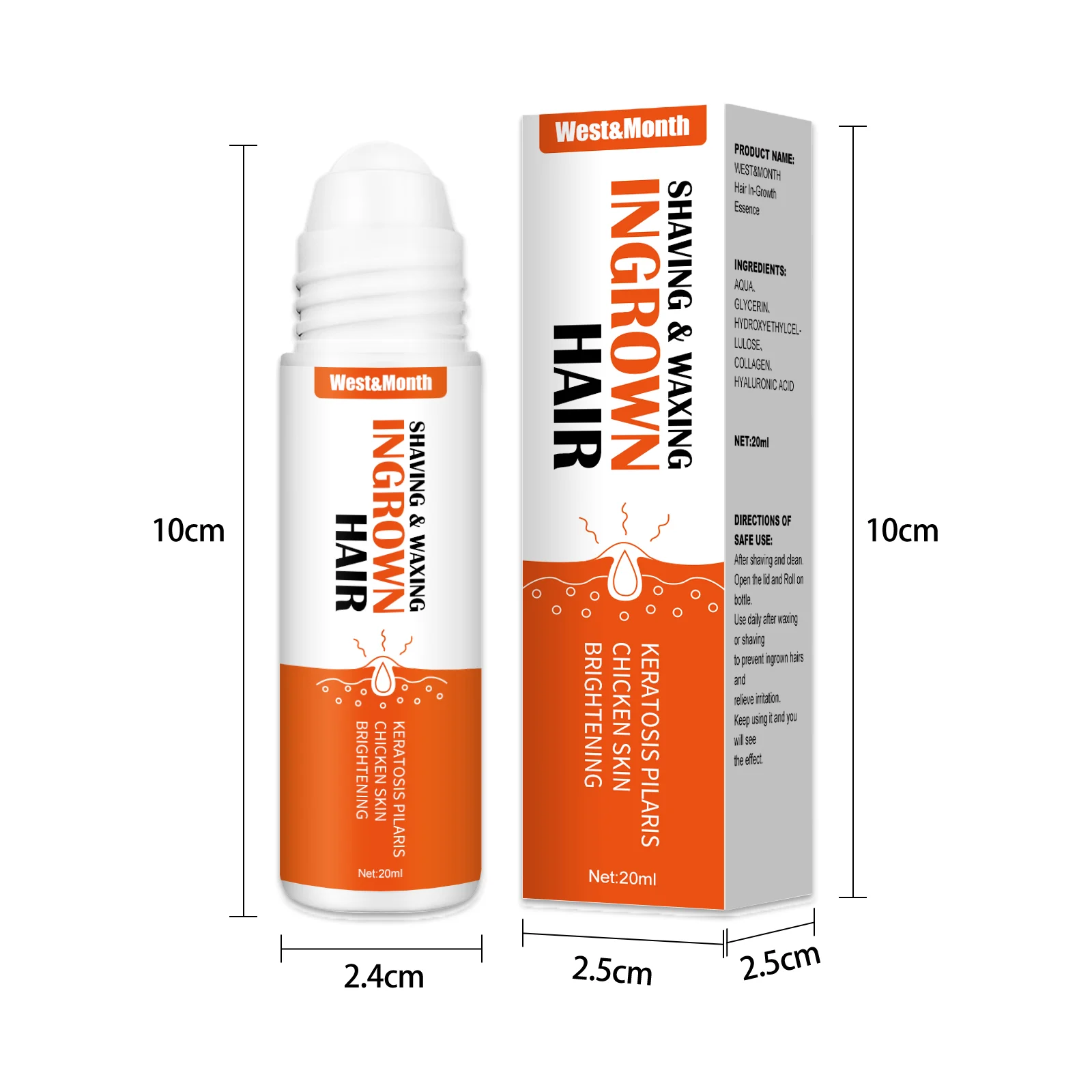 Ingrown Hair Roll-On Essence 20ml for Post-Shaving & Waxing, Prevents Razor Bumps & Brightens Skin 1 ingrown hair roll on essence 20ml wes t4272y8r desc 1