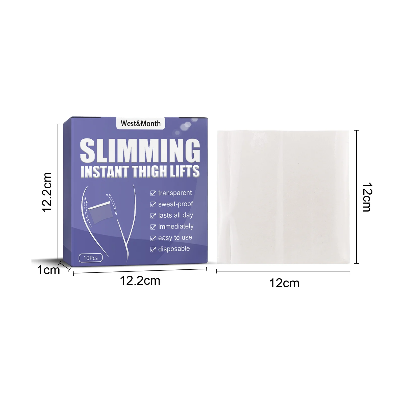 West Month Instant Thigh Lift Strips, Transparent Sweat-Proof Slimming 1 instant thigh lift strips wes nysst7za desc 1