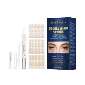 West Month Invisible Water-Activated Double Eyelid Stickers, Natural Mesh Lashes, 480pcs Kit