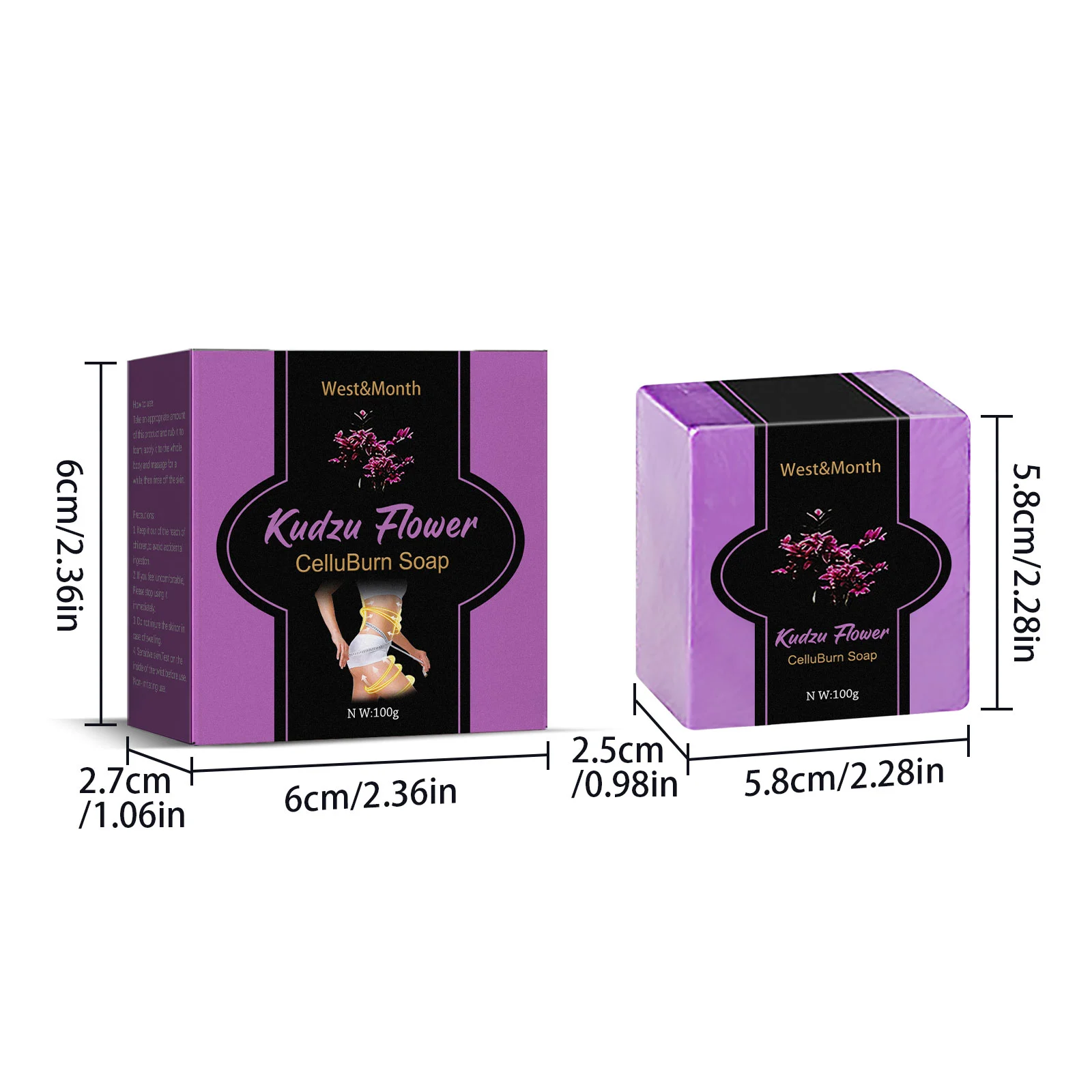 Kudzu Flower Body Slimming Soap 100g - Skin Tightening & Cellulite Reduction Bar 1 kudzu flower body slimming soap 100g wes qf2tr4bk desc 1