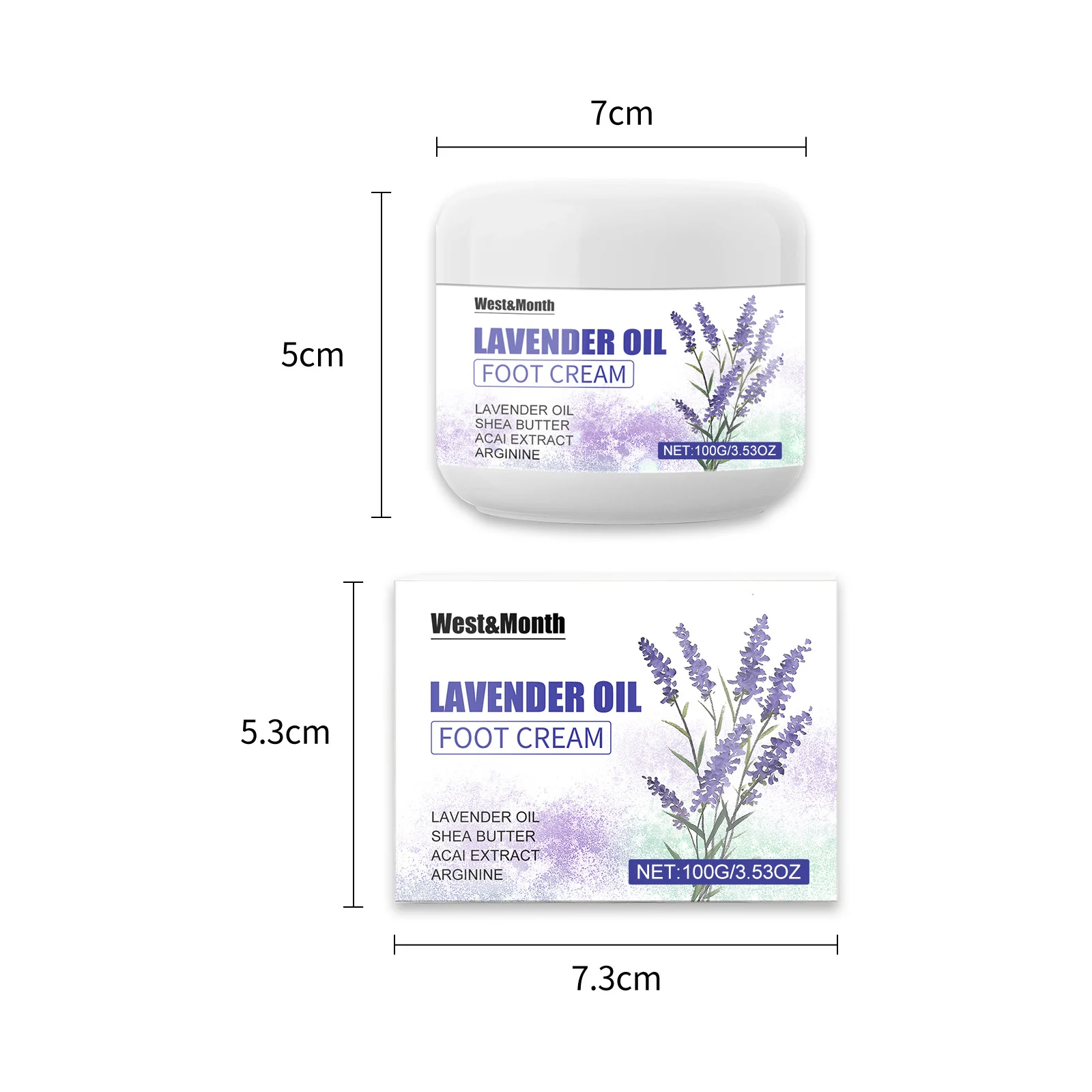 West Month Lavender Oil Foot Cream - Moisturizing, Anti-Cracking, 100g 1 lavender oil foot cream wes 6ch6rxph desc 1