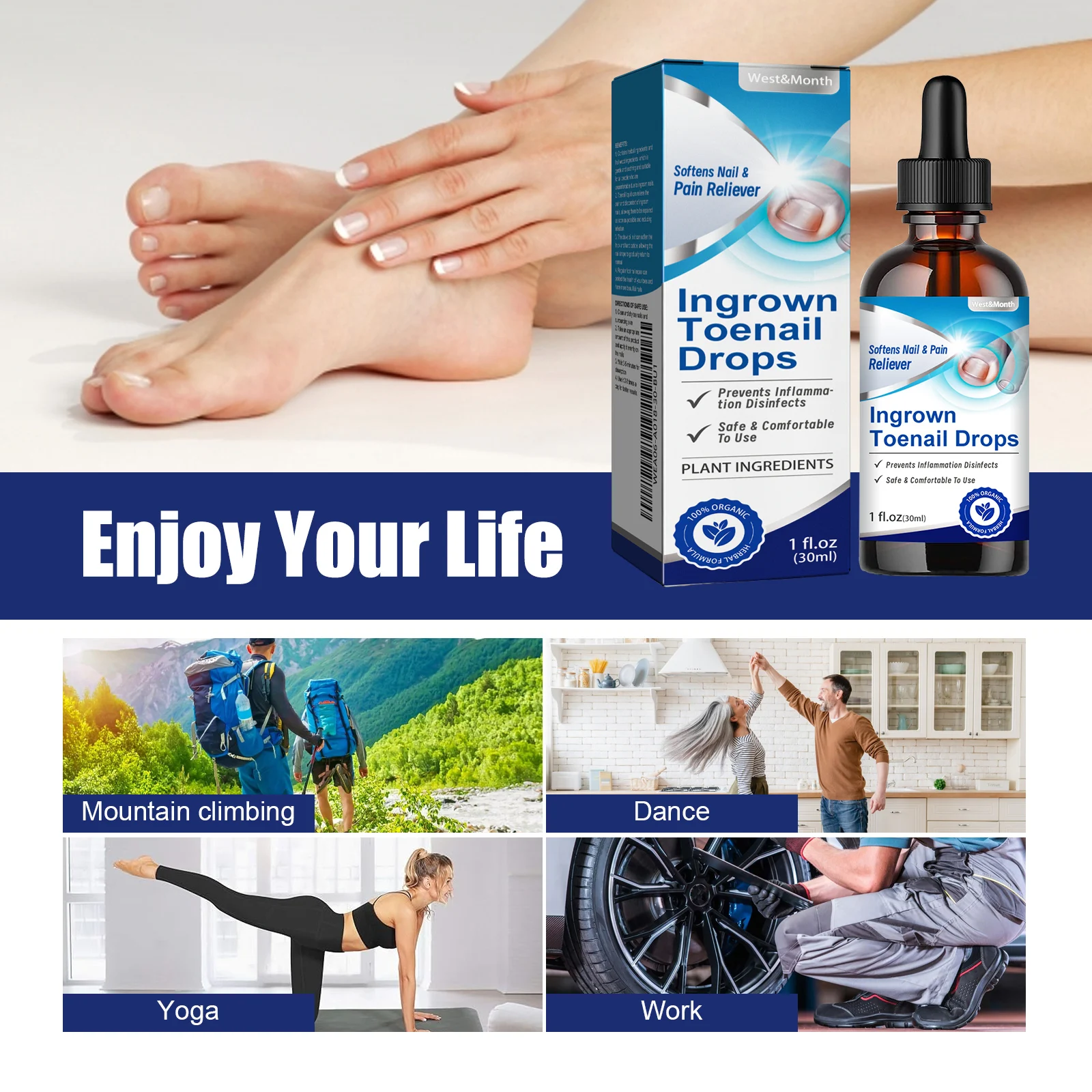 West Month Nail Care Liquid for Softening, Pain Relief & Disinfection 7 nail care liquid drops wes n4bpdwsc desc 7