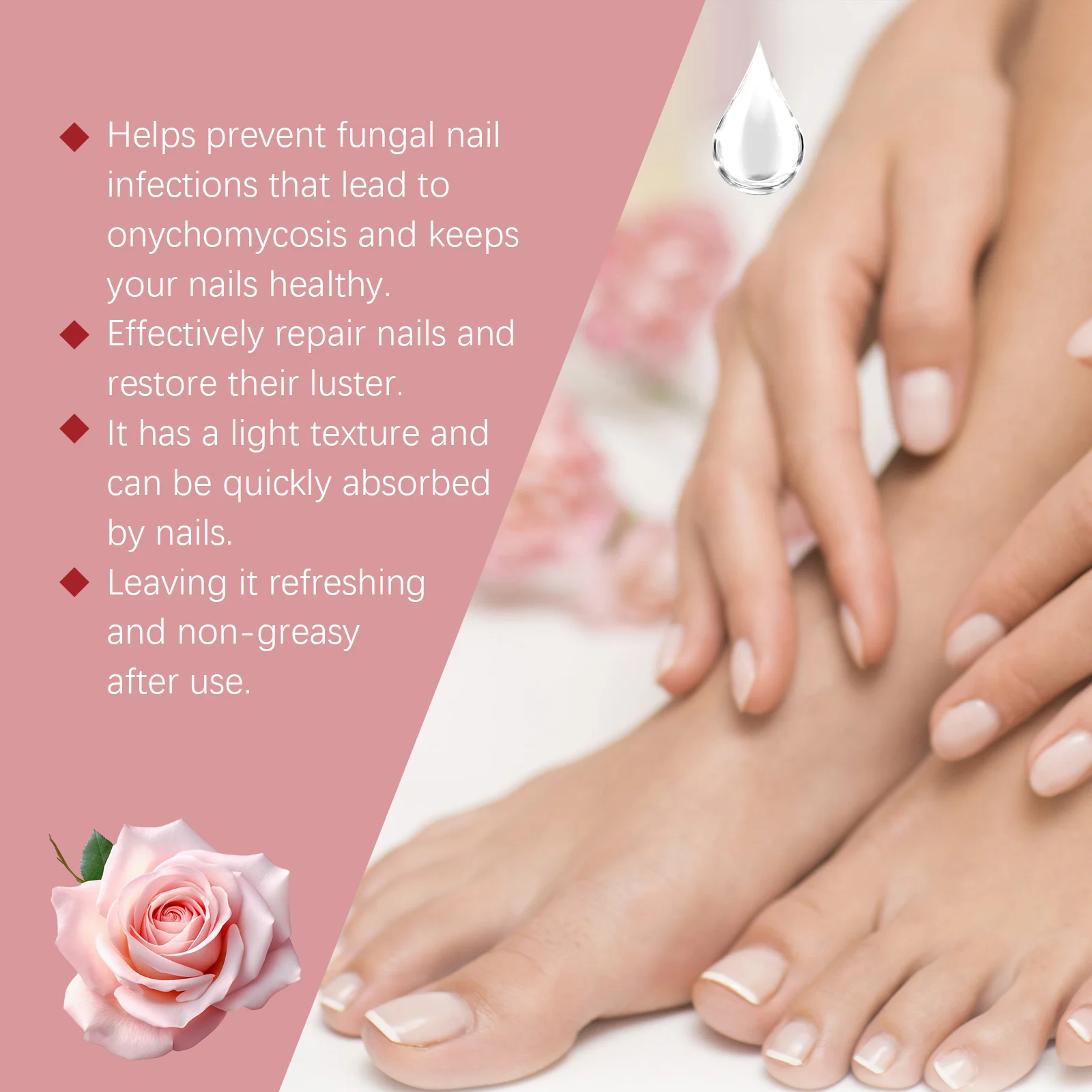 Nail Care Serum with Rosehip Oil for Hands and Feet, 30ml Nail Repair and Hydration Treatment 5 nail care serum rosehip oil hands feet fungus repair 30ml wes stwfasmr desc 5
