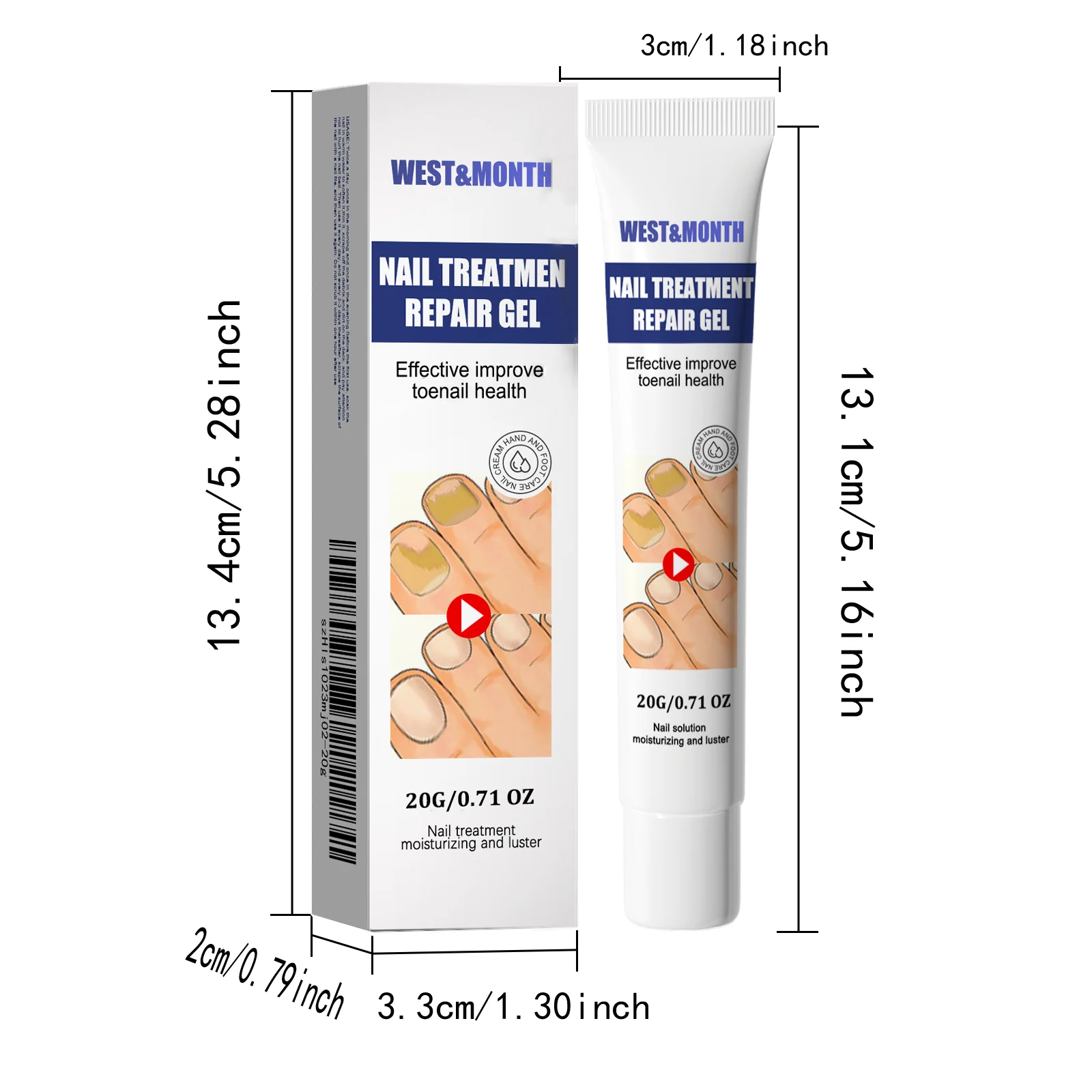 Nail Repair Treatment Gel 20g for Toenail Health, Moisturizing & Luster, Maximum Strength Formula 1 nail repair treatment gel 20g wes pteyn2g6 desc 1