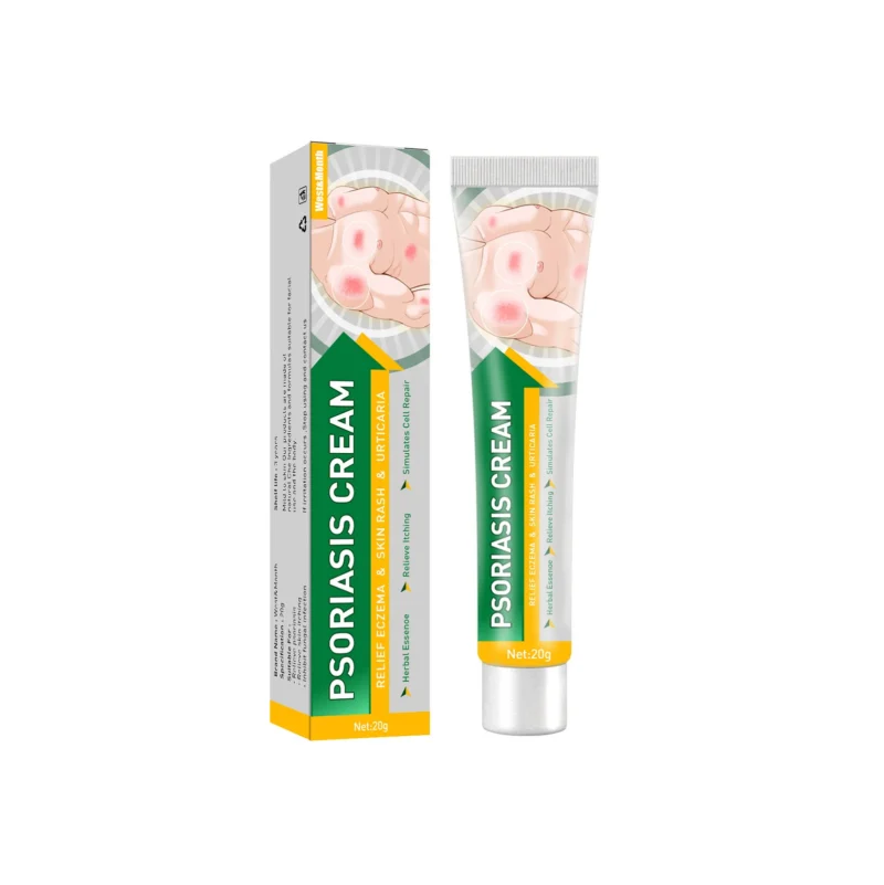 West&Month Psoriasis Cream with Herbal Essence for fast relief from eczema, skin rash, and itching, 20g tube